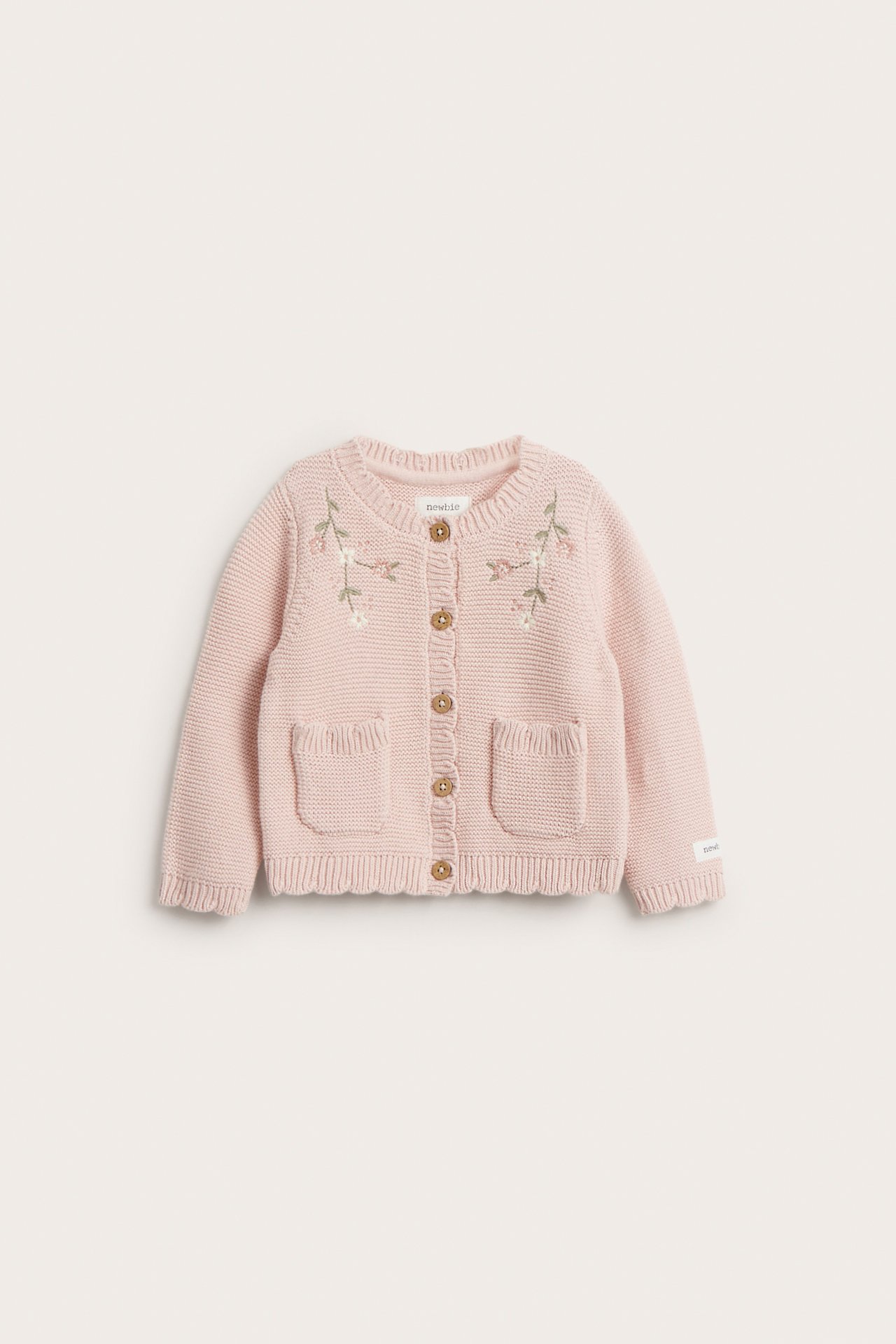 Cardigan with floral embroidery - Light pink - 5