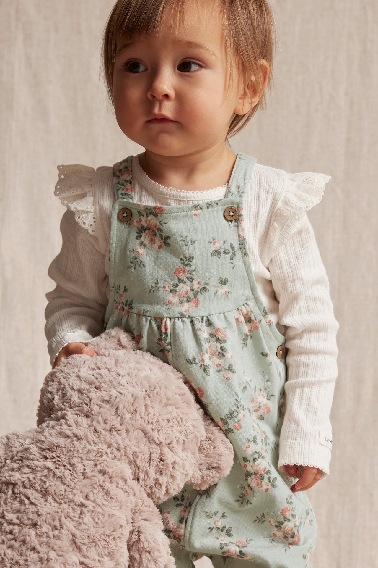 Floral dungarees - Light green - 2
