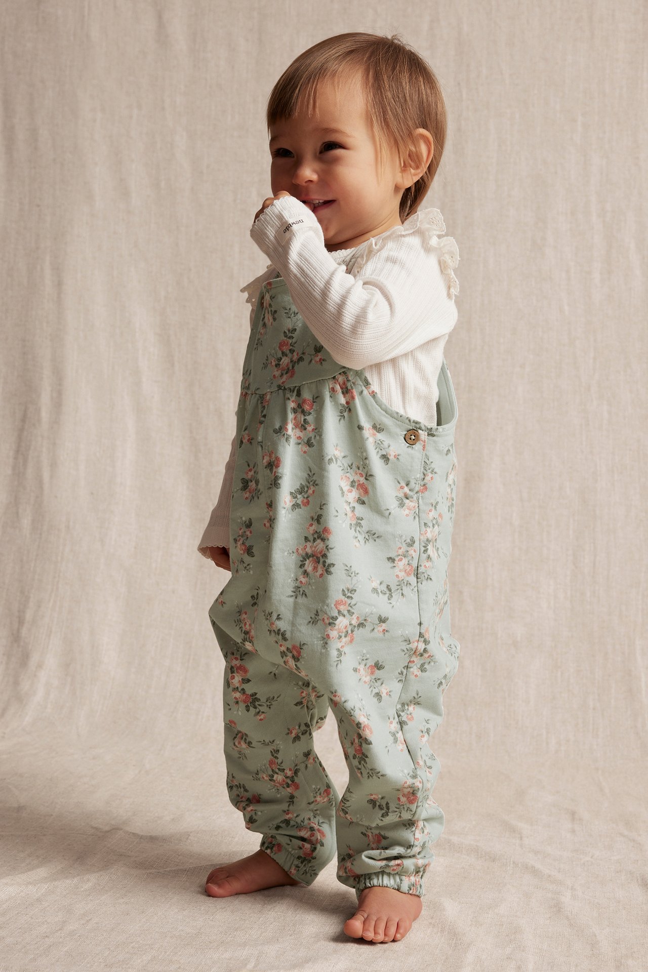 Floral dungarees - Light green - 3