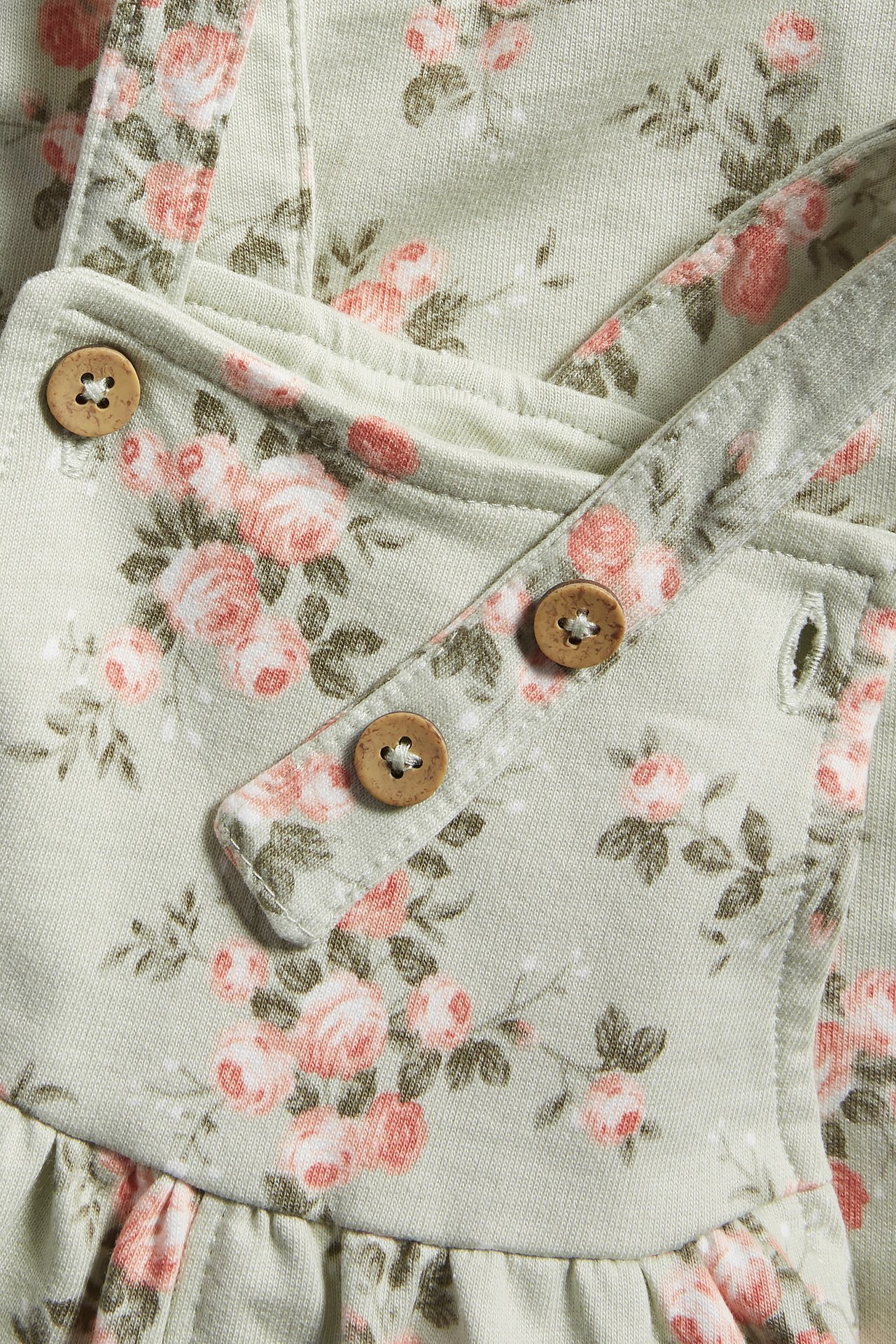 Floral dungarees - Light green - 4