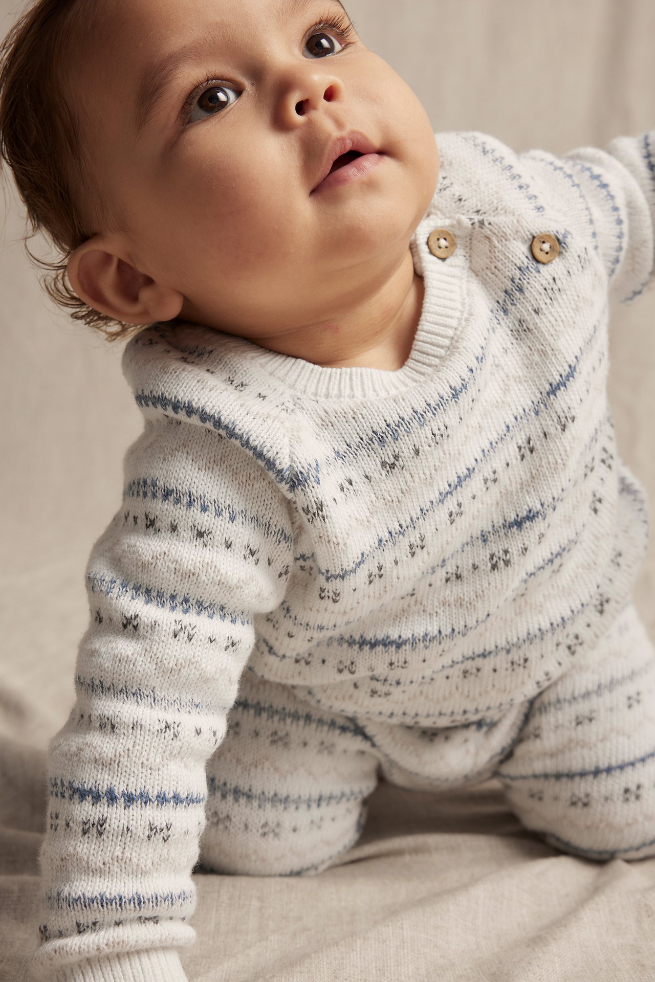 Jacquard-knit sweater - Off-white - 1