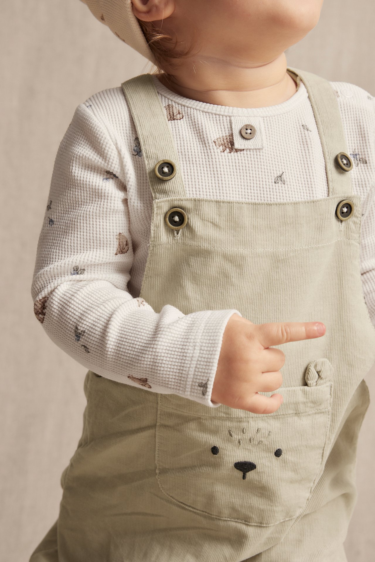 Long sleeve waffle bodysuit - Off-white - 2