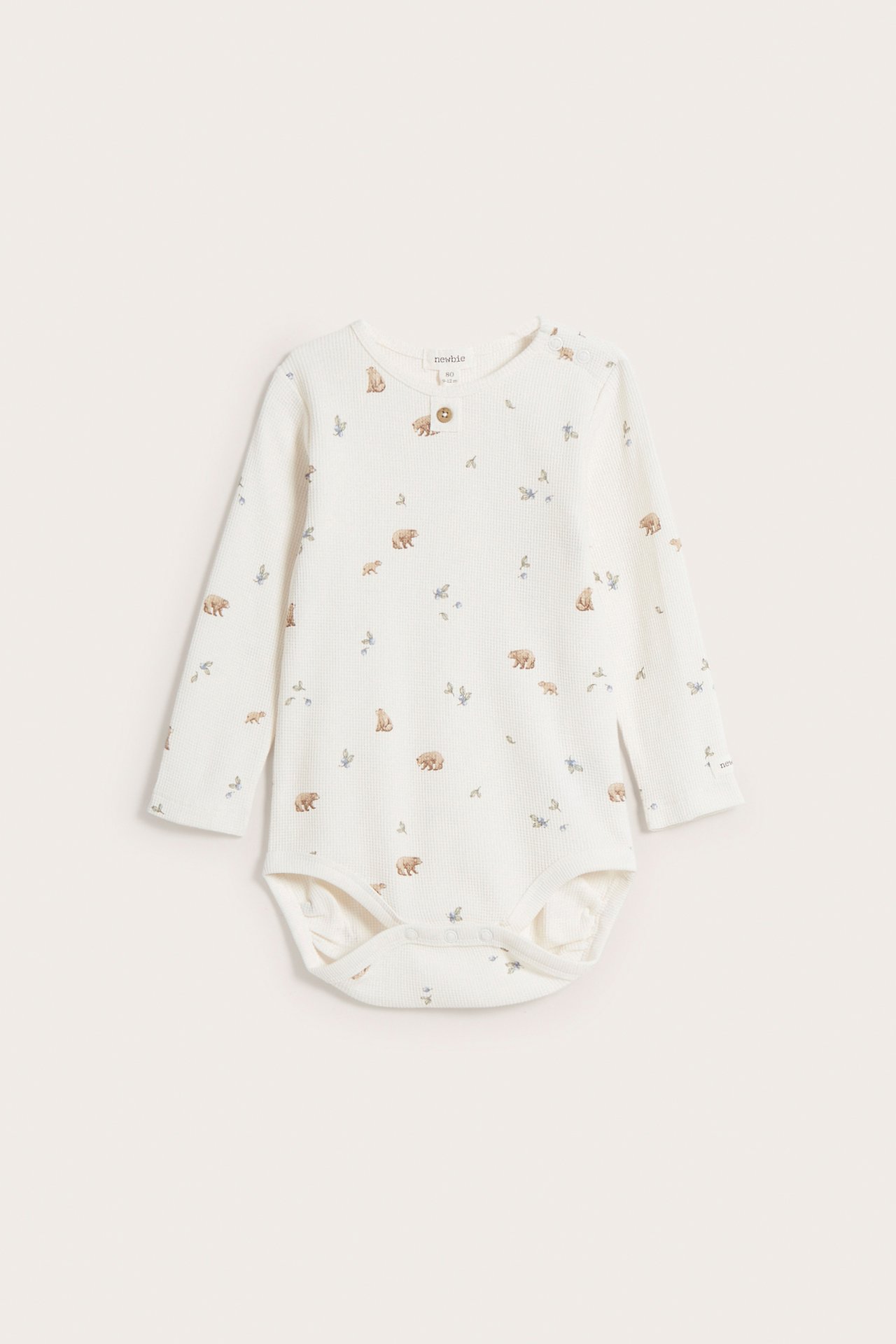 Long sleeve waffle bodysuit - Off-white - 5