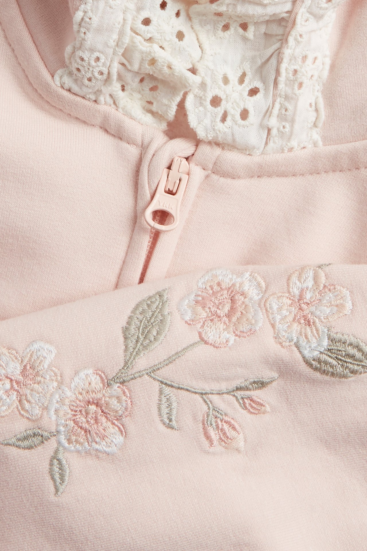 Hoodie with embroidery - Light pink - 5