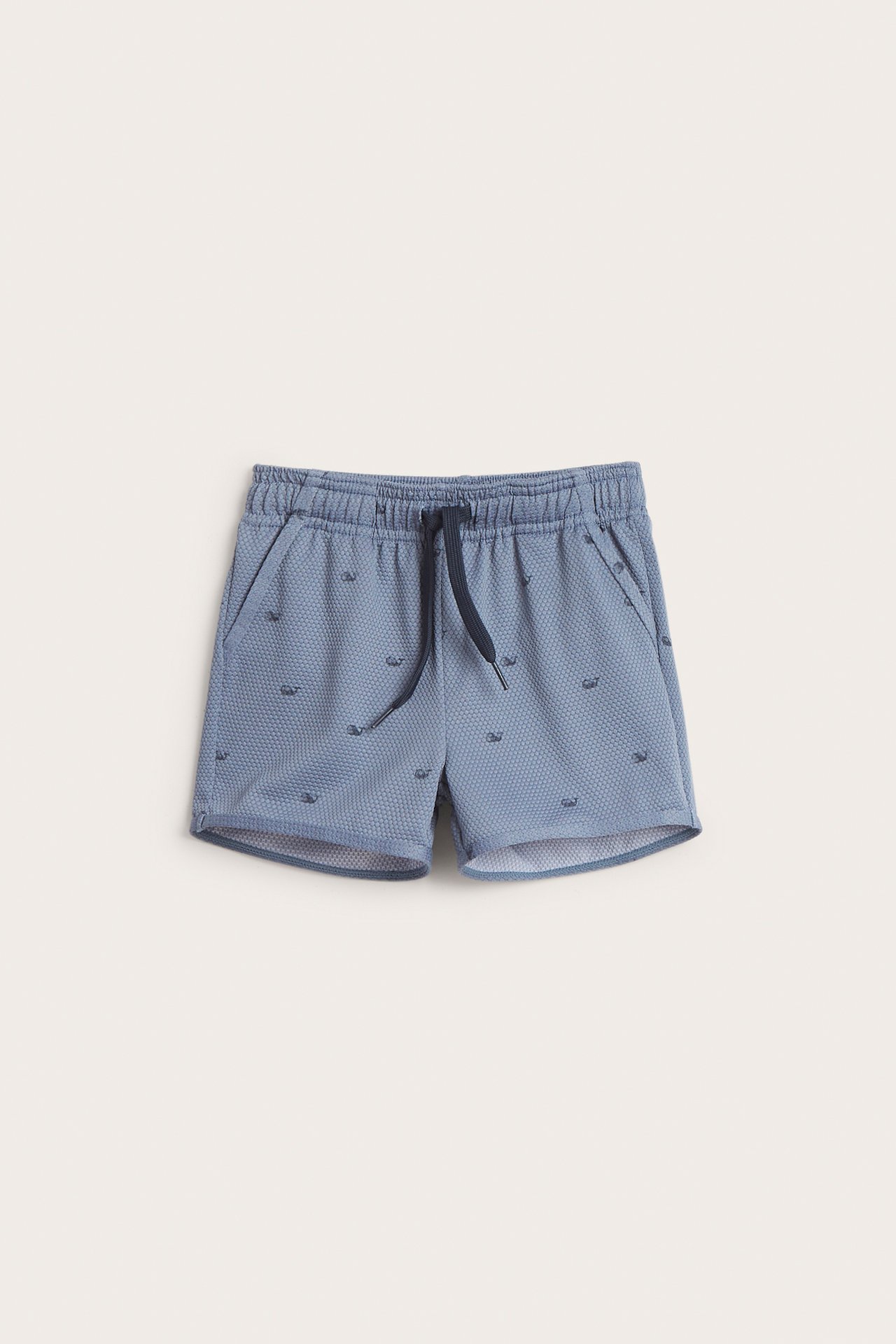 Badeshorts mit Muster aus kleinen Fischen - Blau - 1