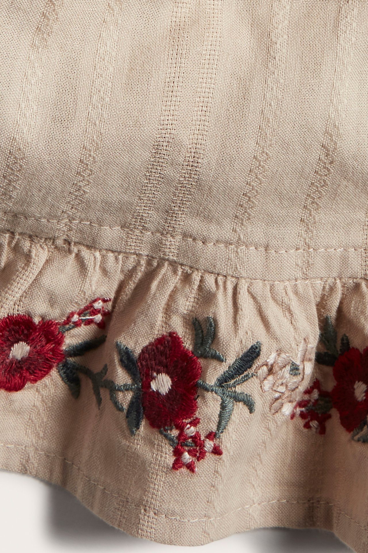 Schürze mit Stickerei - Beige - 4