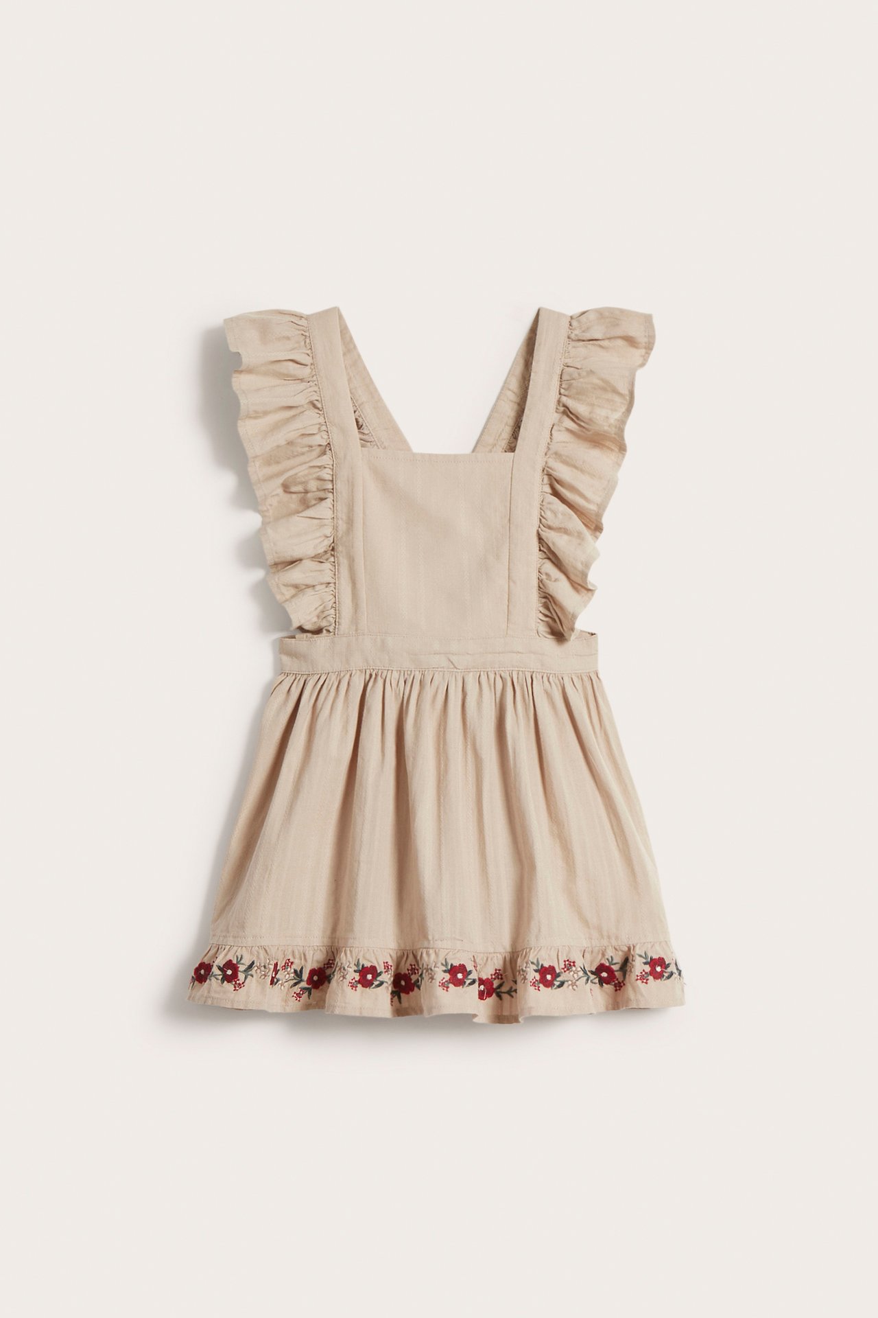 Schürze mit Stickerei - Beige - 5