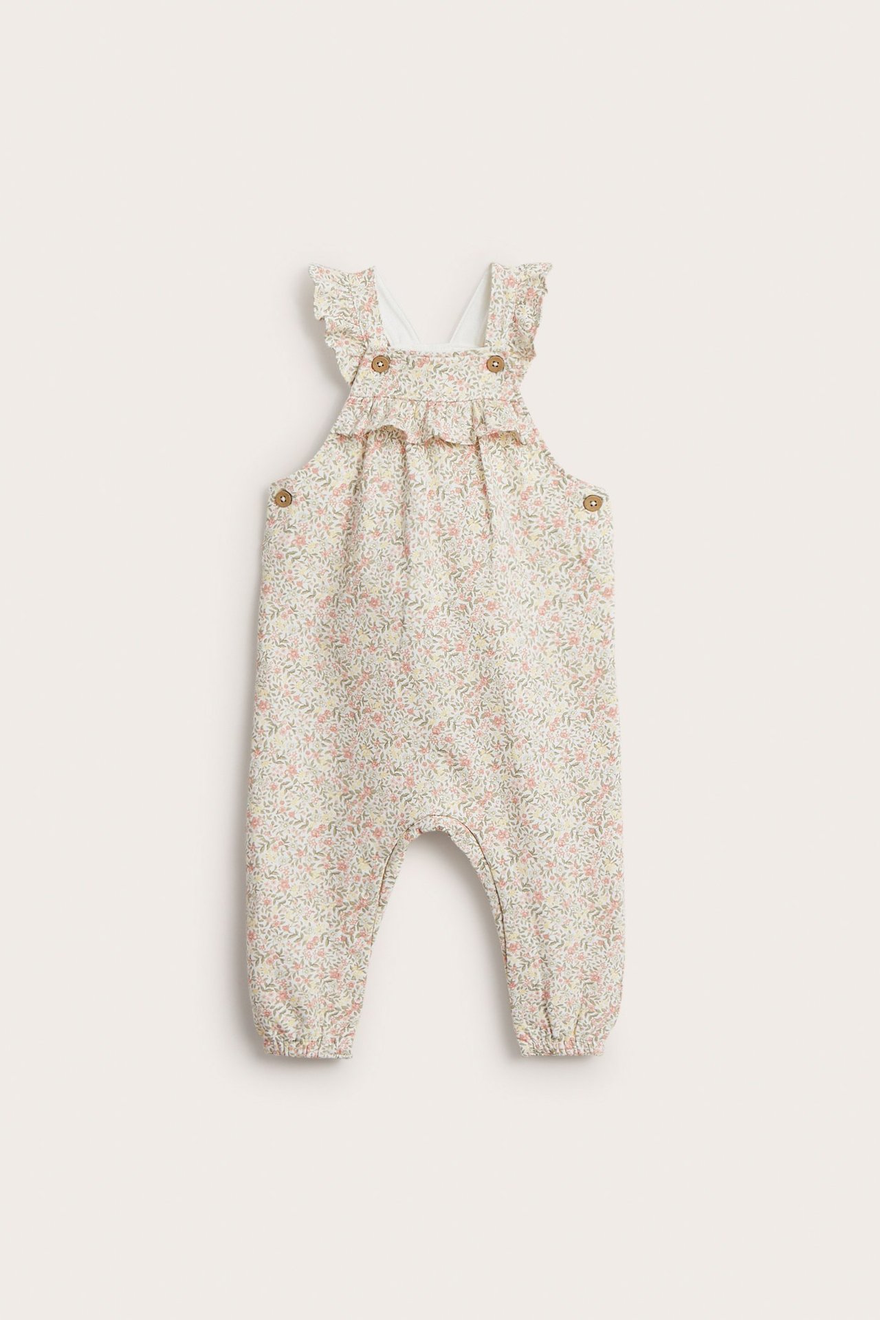 Floral dungarees - Off-white - 2