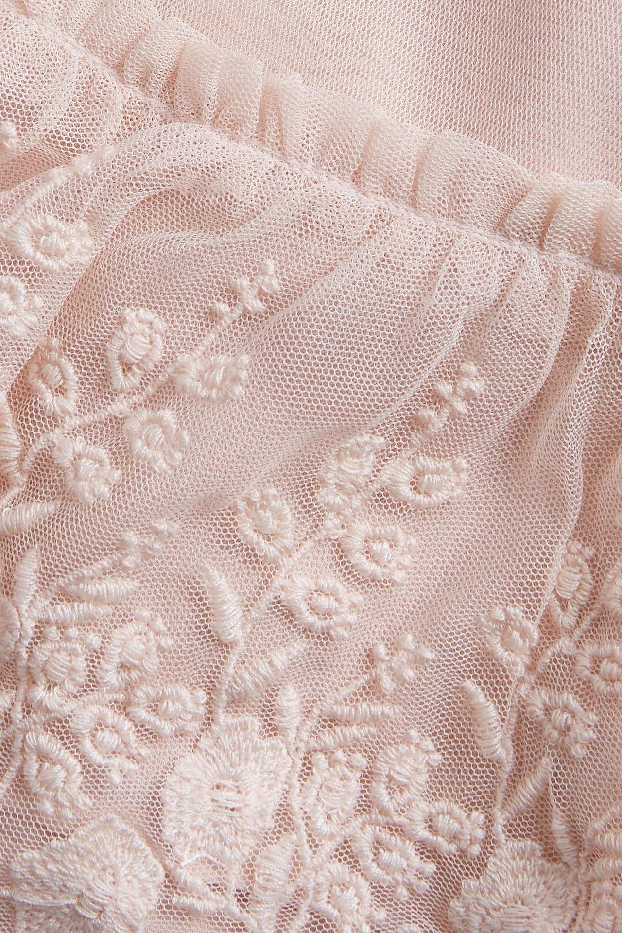 Mesh skirt with embroidery - Light pink - 6