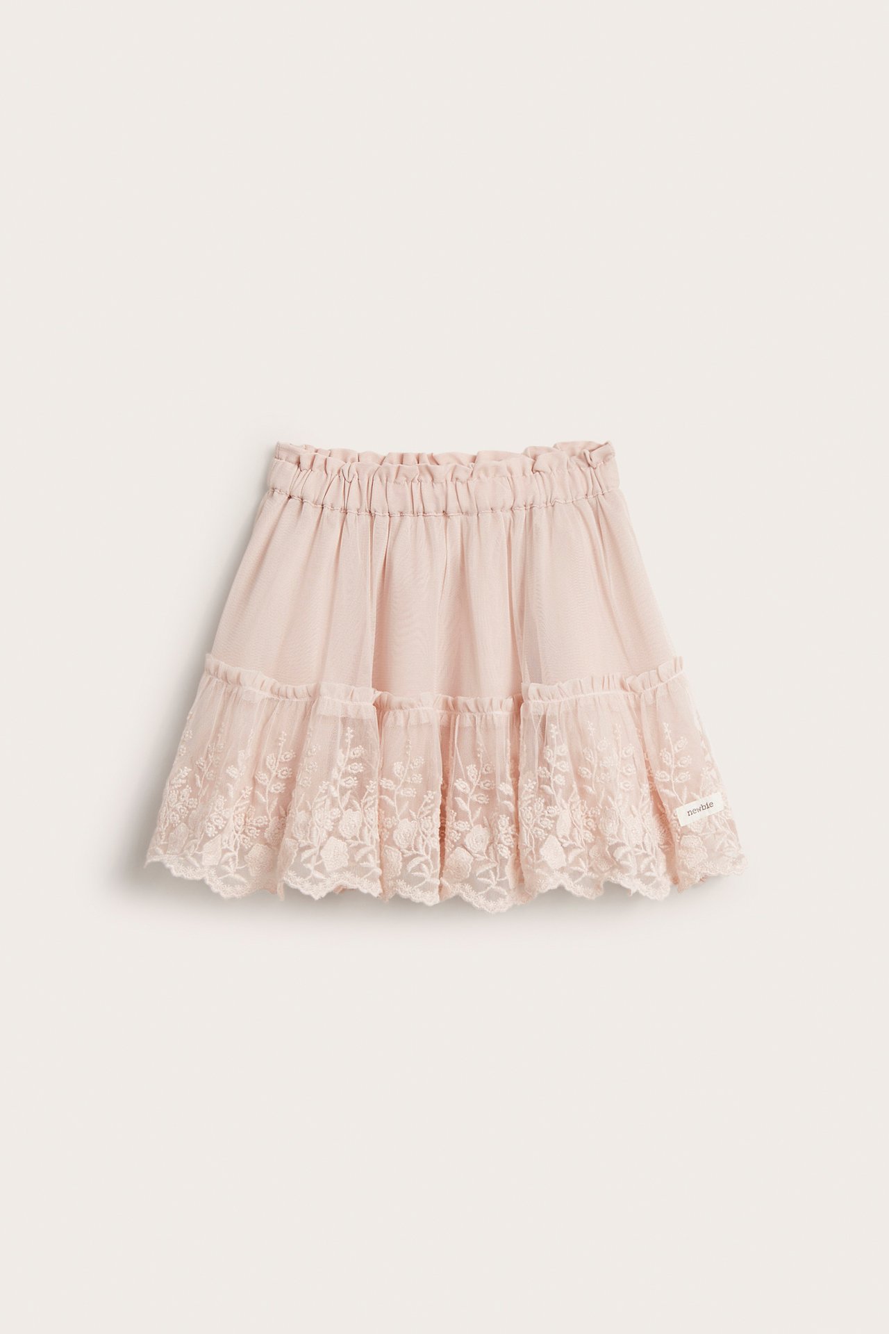 Mesh skirt with embroidery