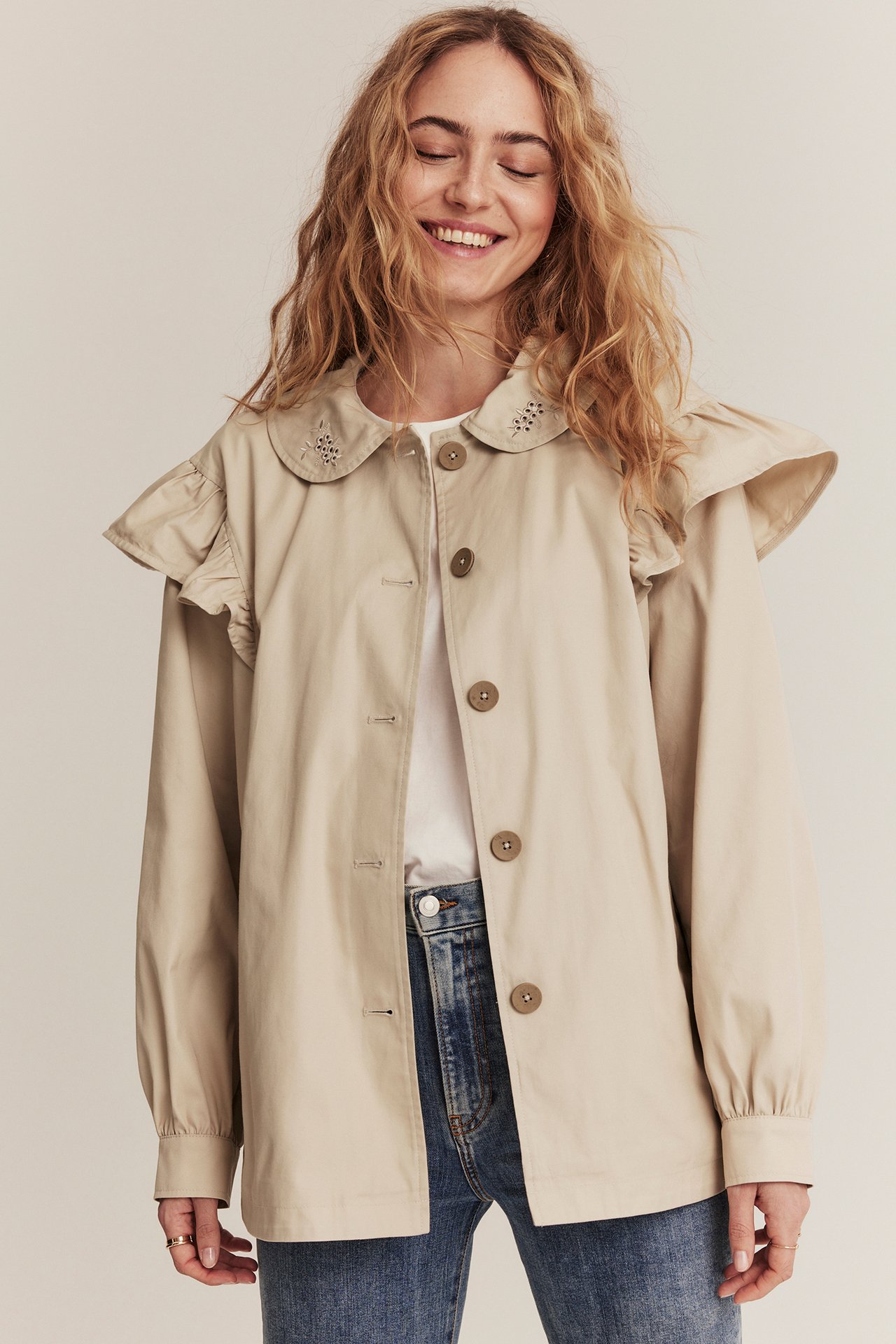 Short trench coat from Newbie Woman - Beige - 180cm / Storlek: S - 1