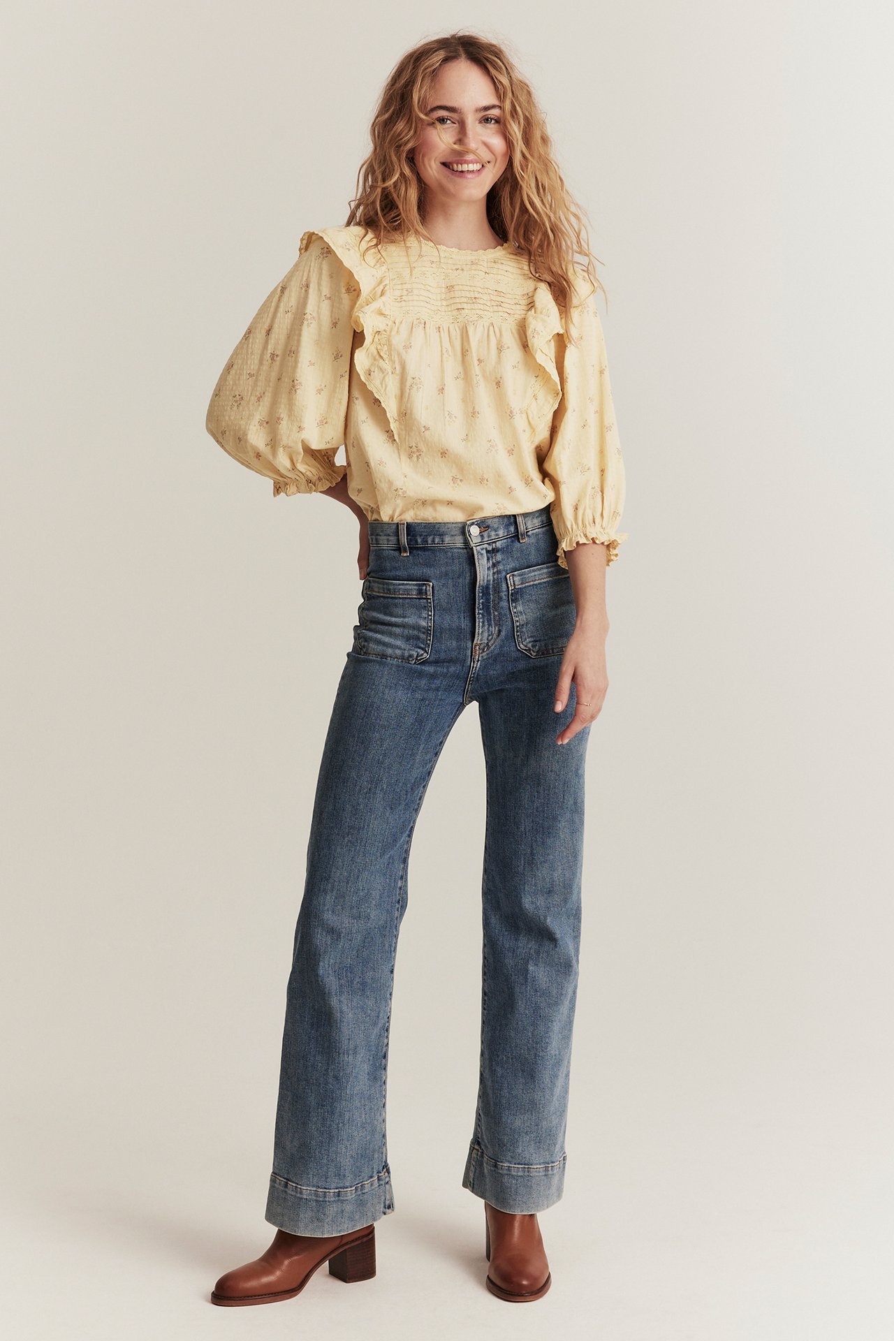 Blouse with frills, from Newbie Woman - Yellow - 180cm / Storlek: S - 4