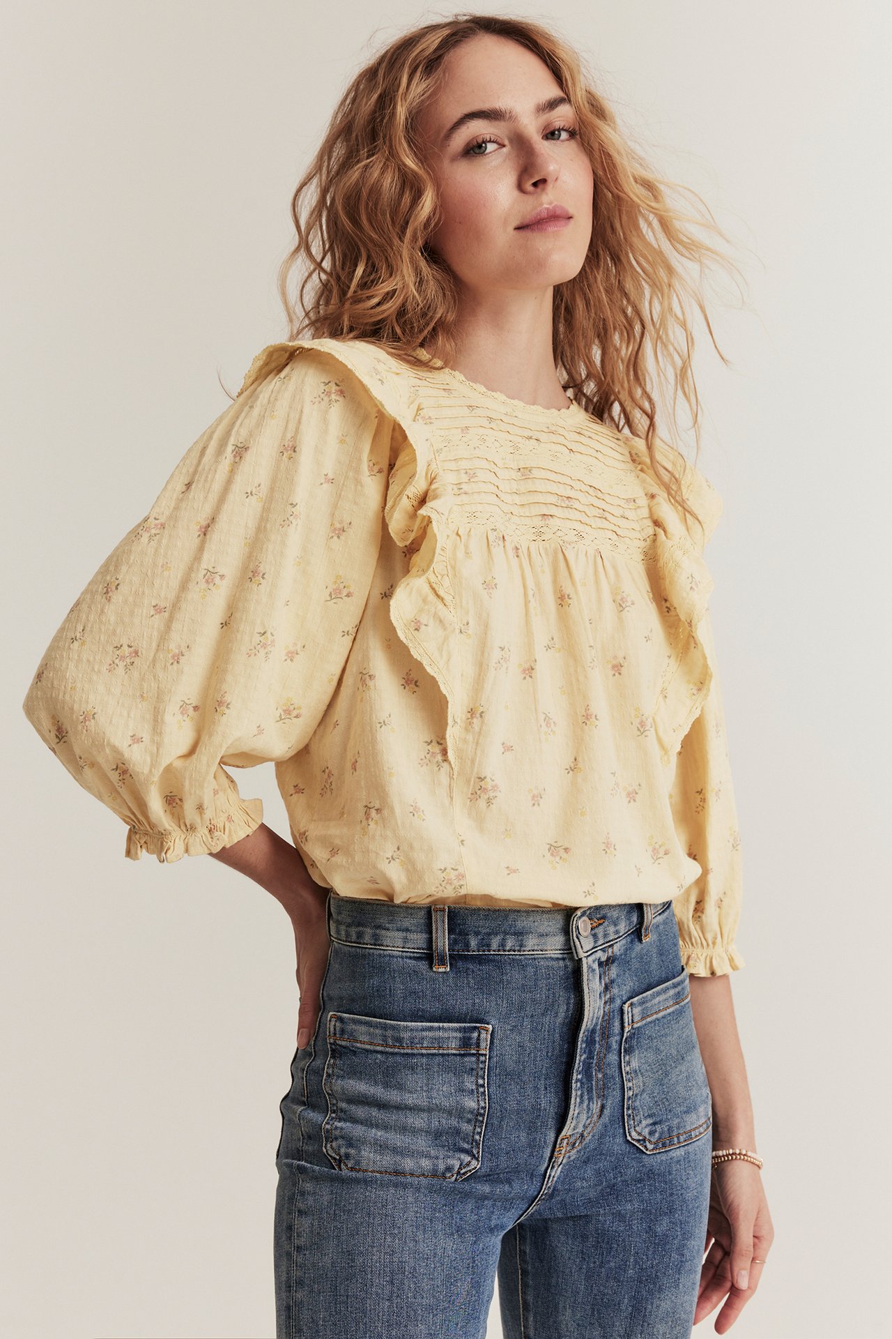 Blouse with frills, from Newbie Woman - Yellow - 180cm / Storlek: S - 5