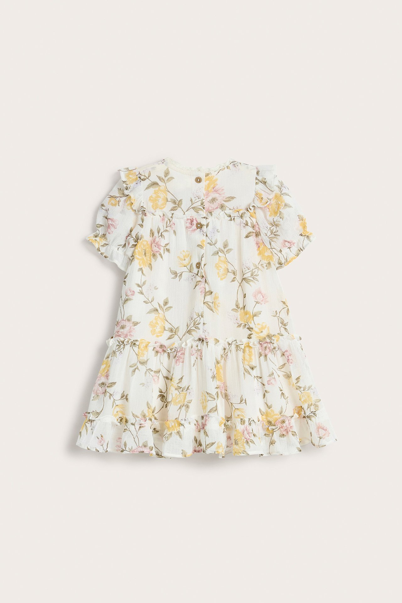 Floral chiffon dress - Off-white - 5