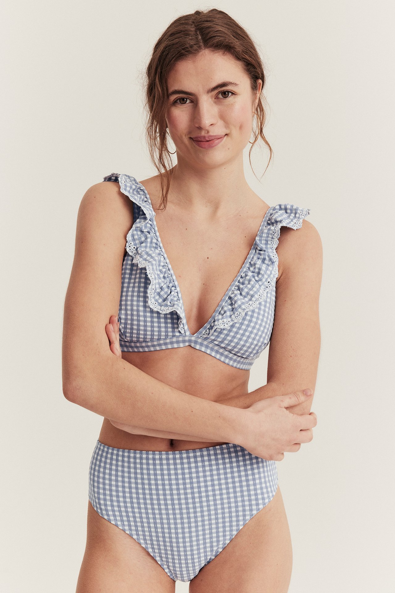 Plaid bikini top from Newbie Woman - Blue - 4