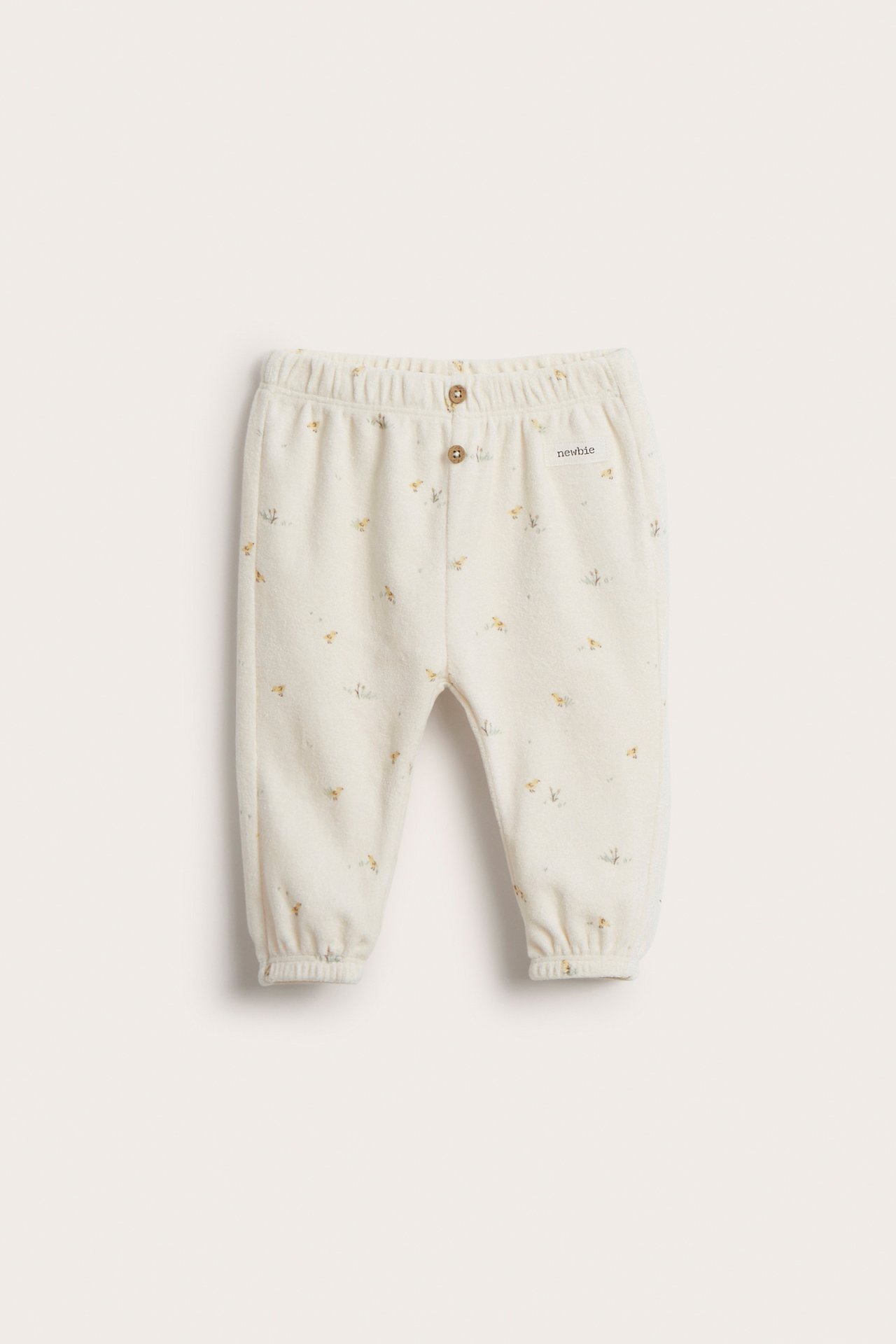 Patterned velour pants - Off-white - 2