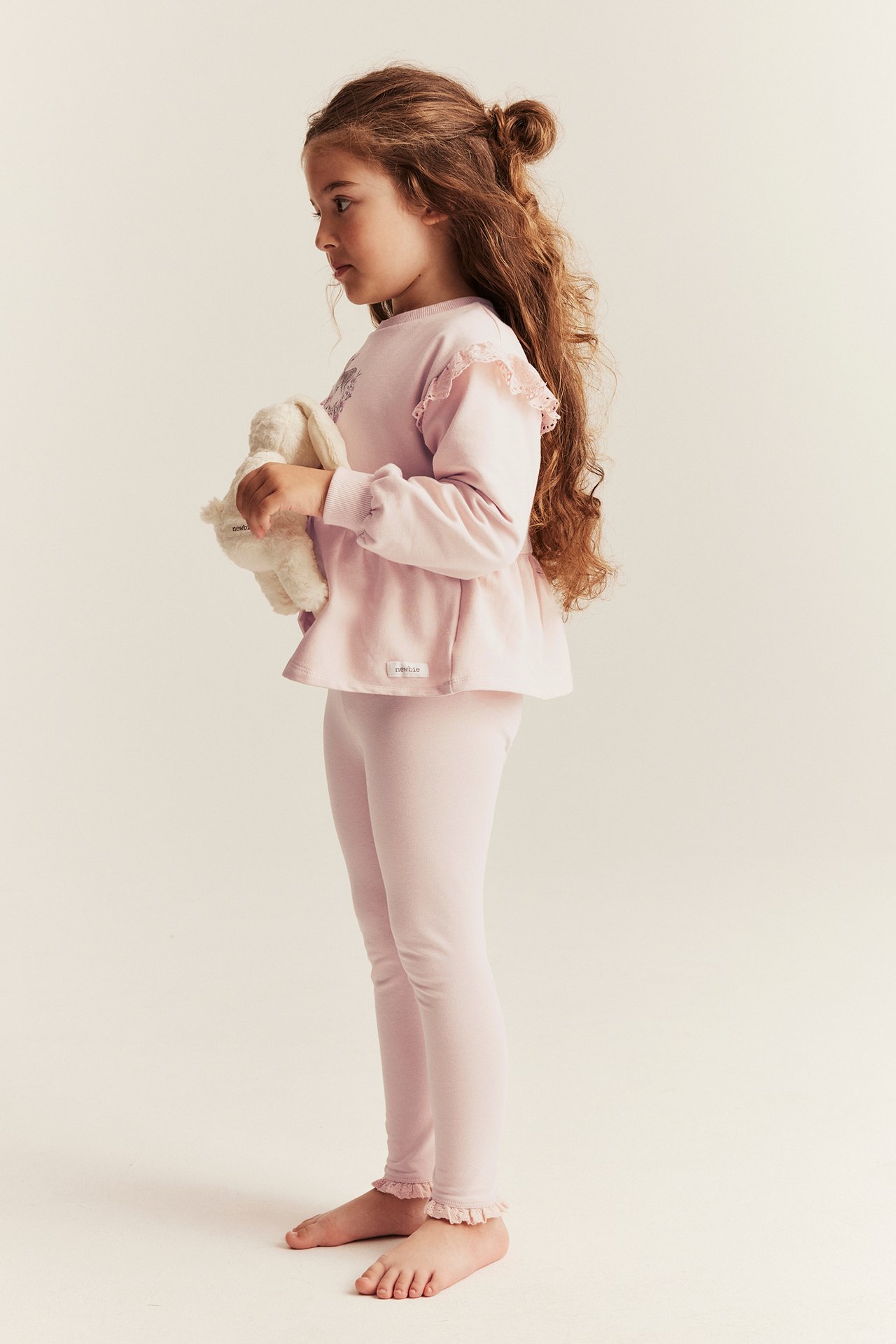 Leggings with lace - Light pink - 4
