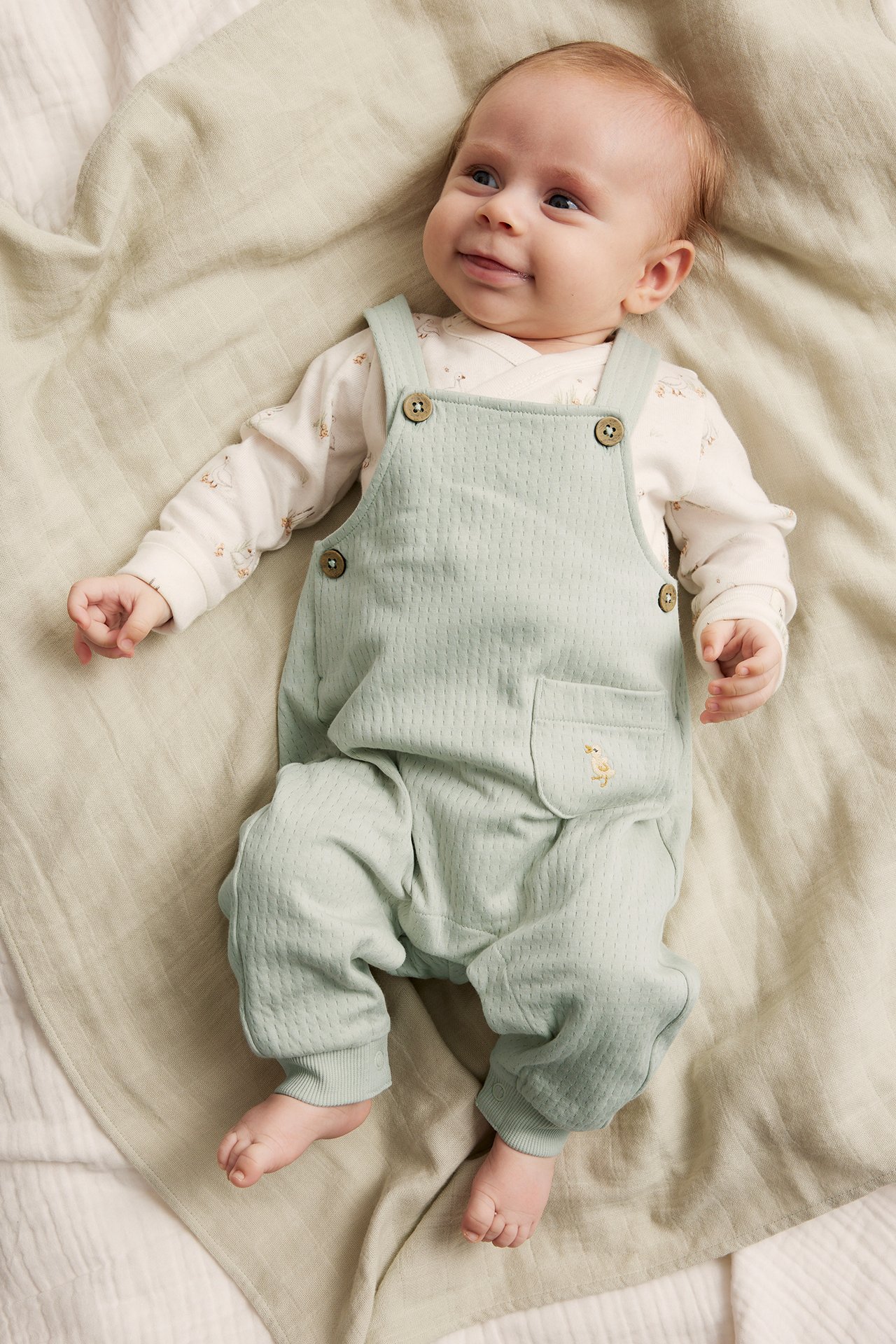 Dungarees with pockets - Light green - 1