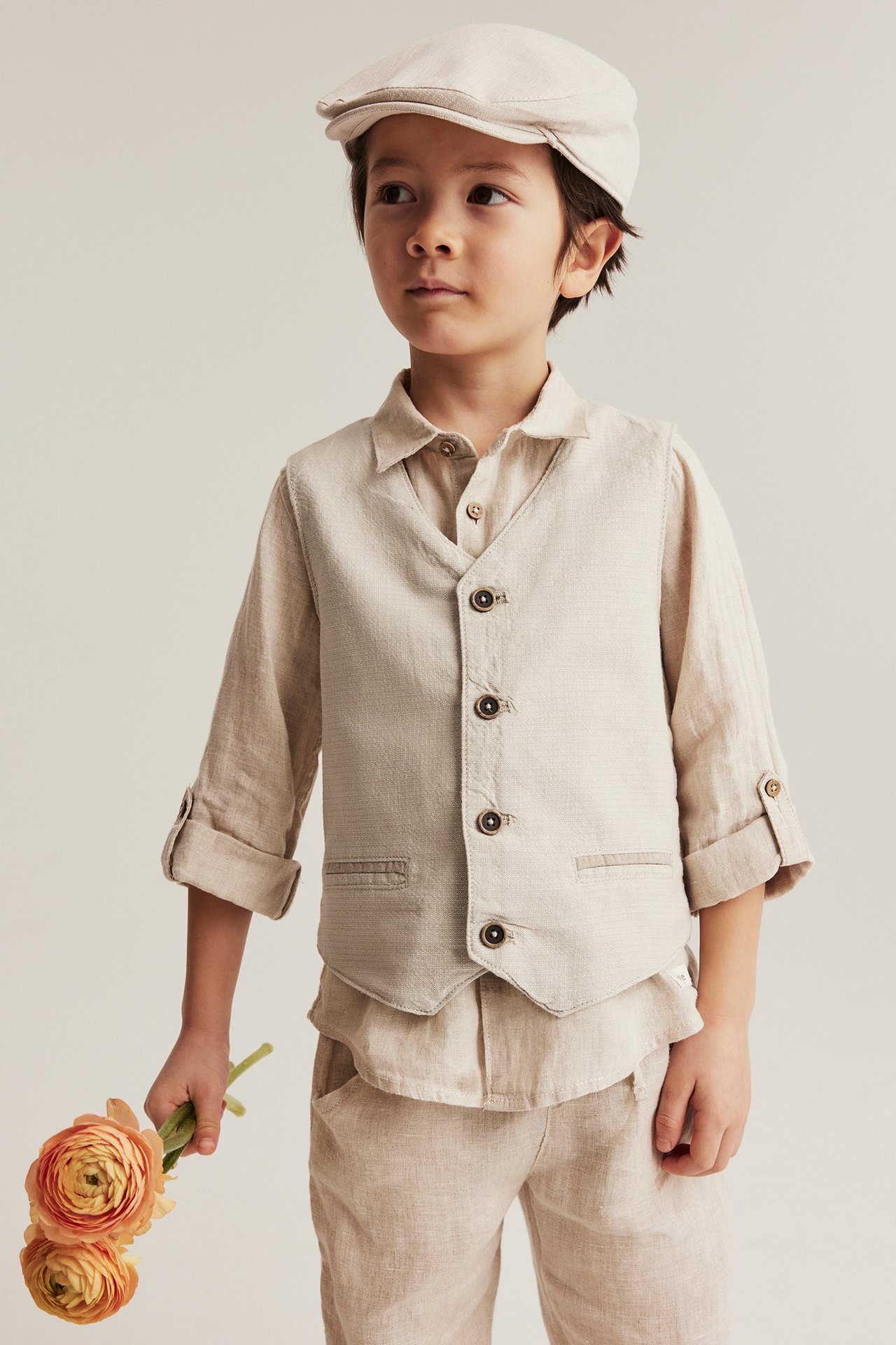 Woven vest - Beige - 5