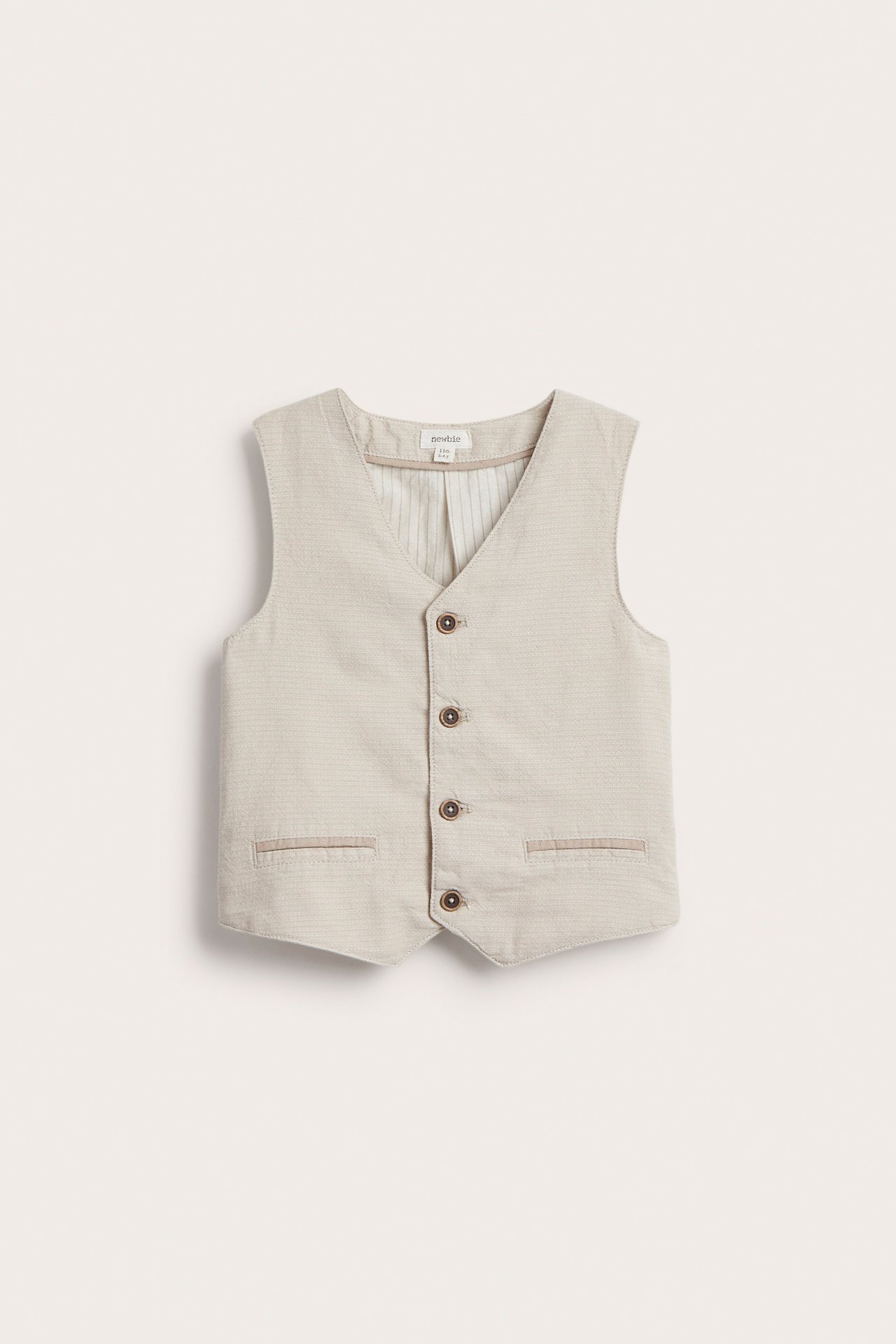 Woven vest - Beige - 3