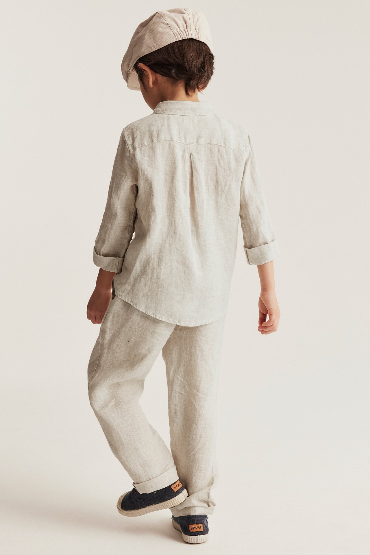 Linen trousers with drawstring