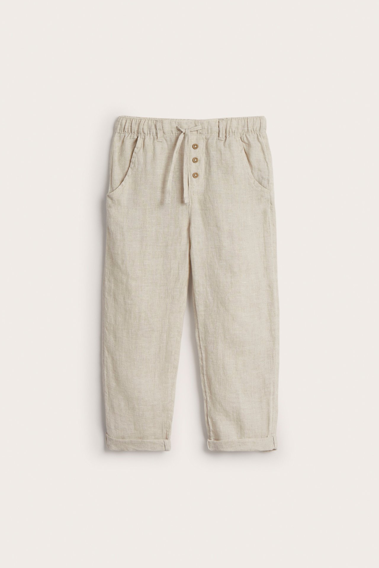 Linen trousers with drawstring