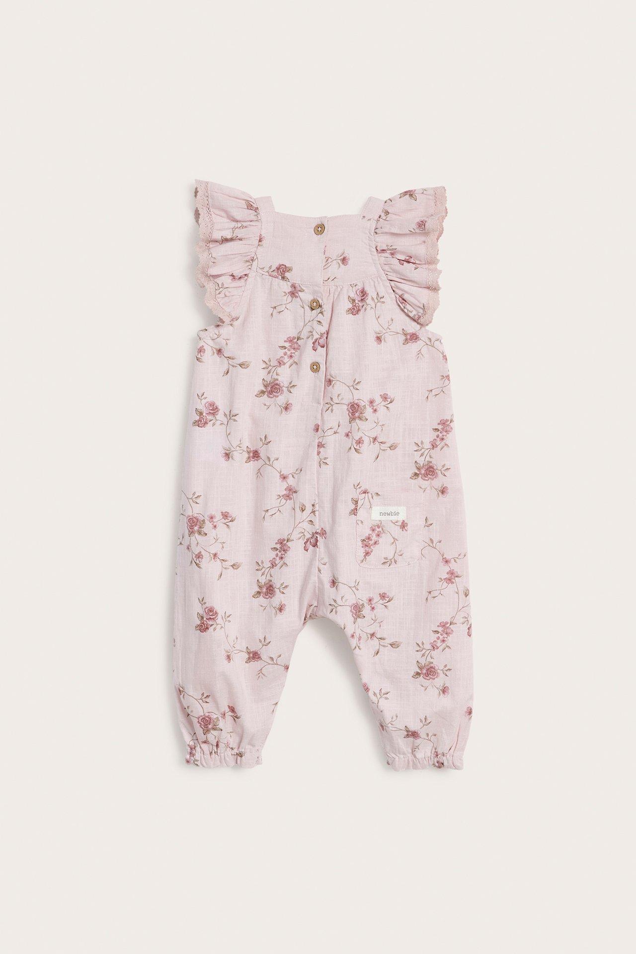 Geblümter Jumpsuit mit Rüschen - Rosa - 5