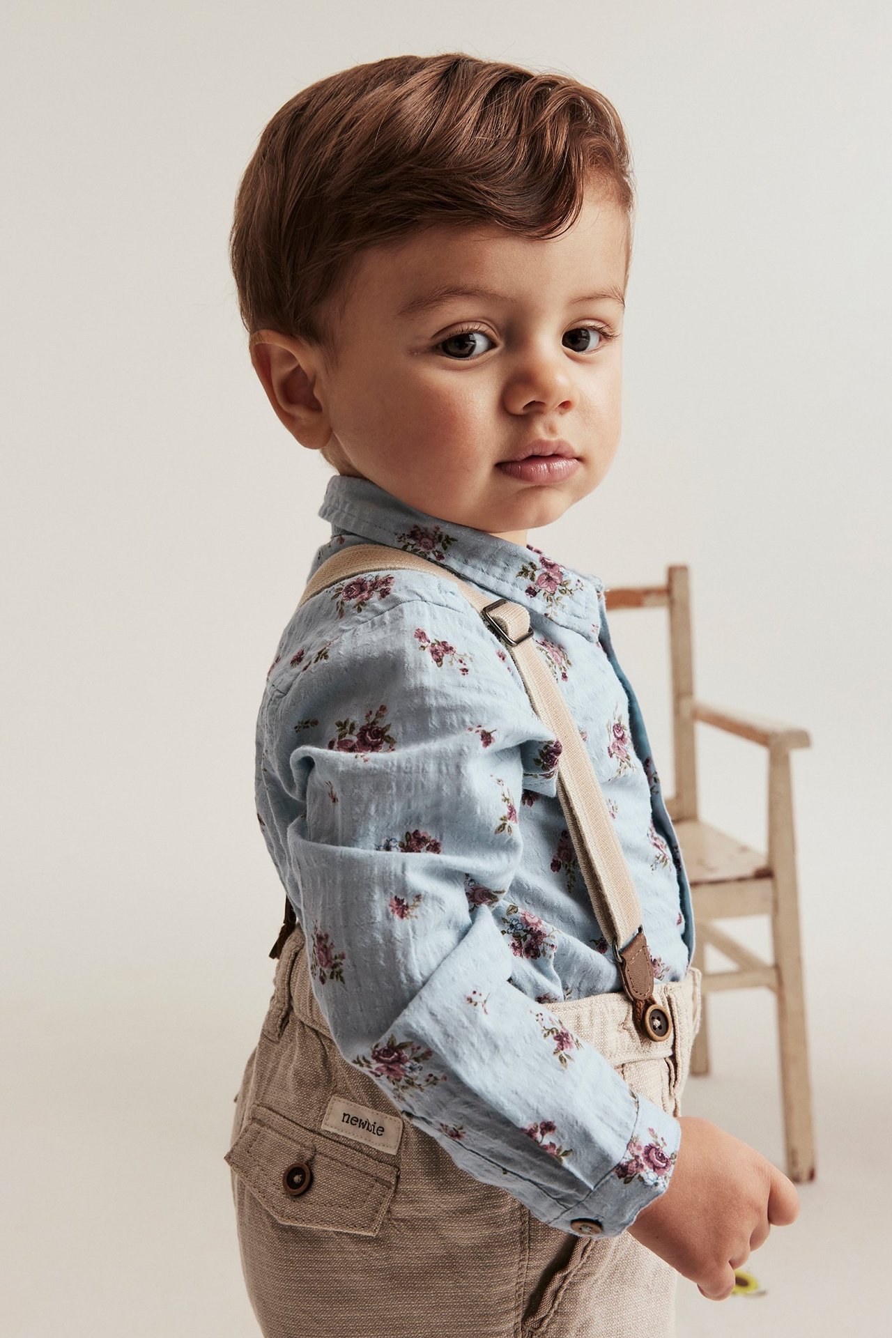 Floral shirt-style bodysuit