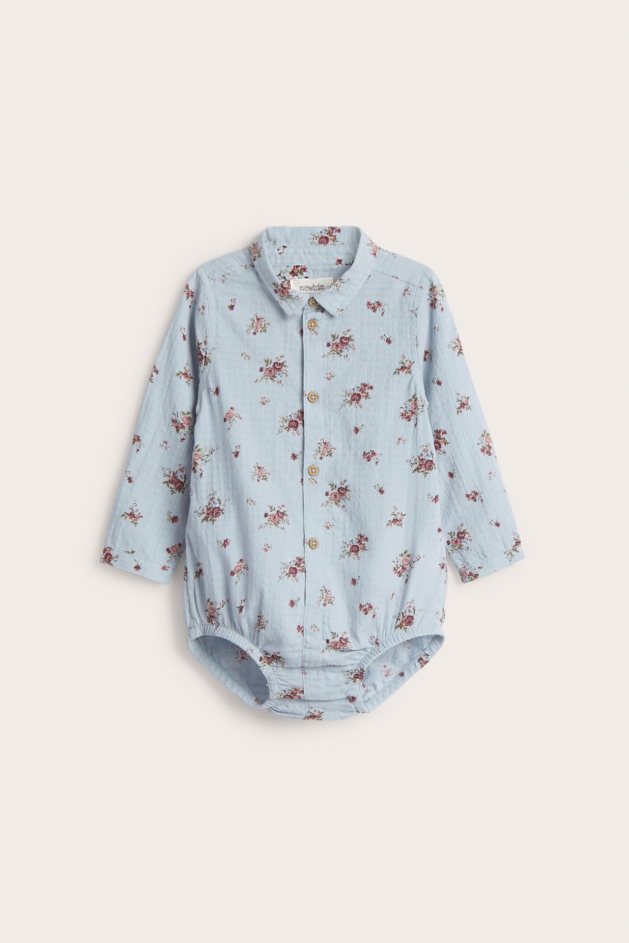 Floral shirt-style bodysuit