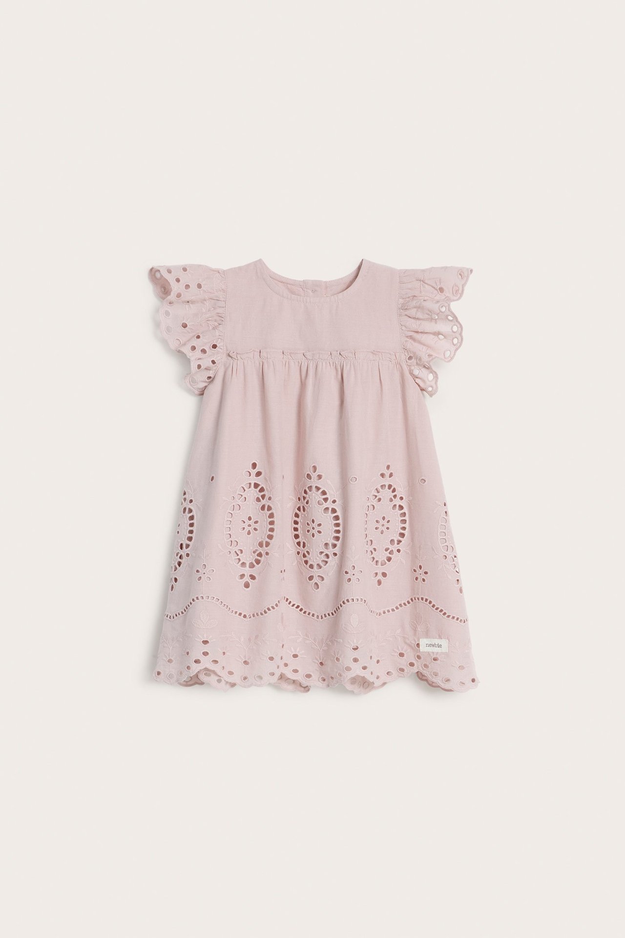 Embroidered dress with frill