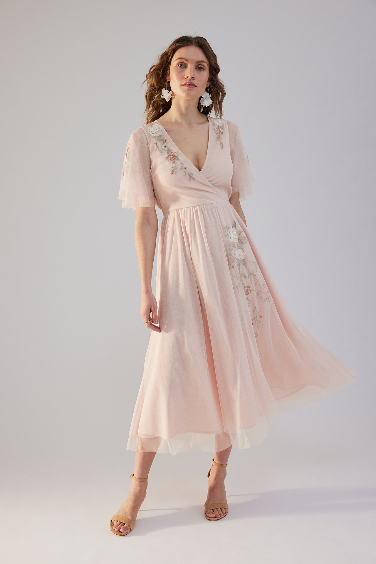 Dress with embroidery by Newbie Woman - Light pink - 4