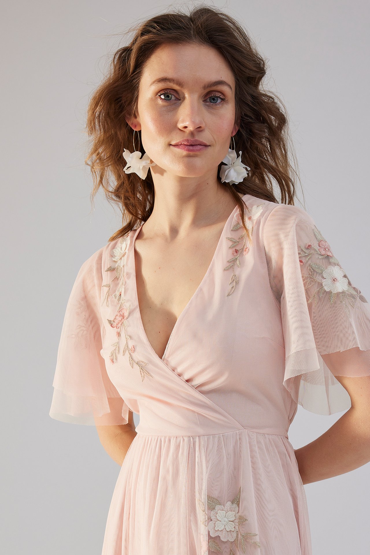 Dress with embroidery by Newbie Woman - Light pink - 6