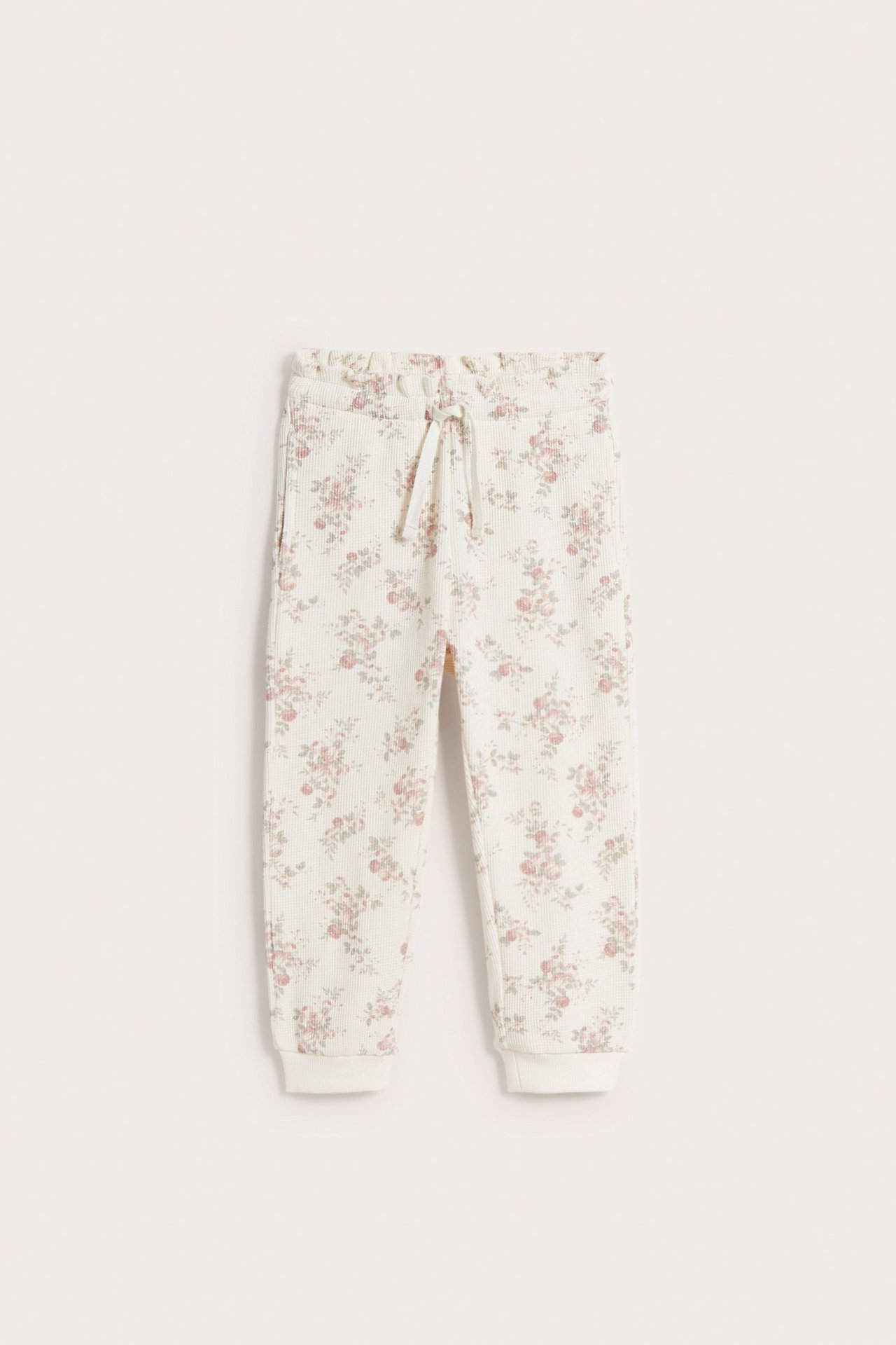 Floral waffle trousers