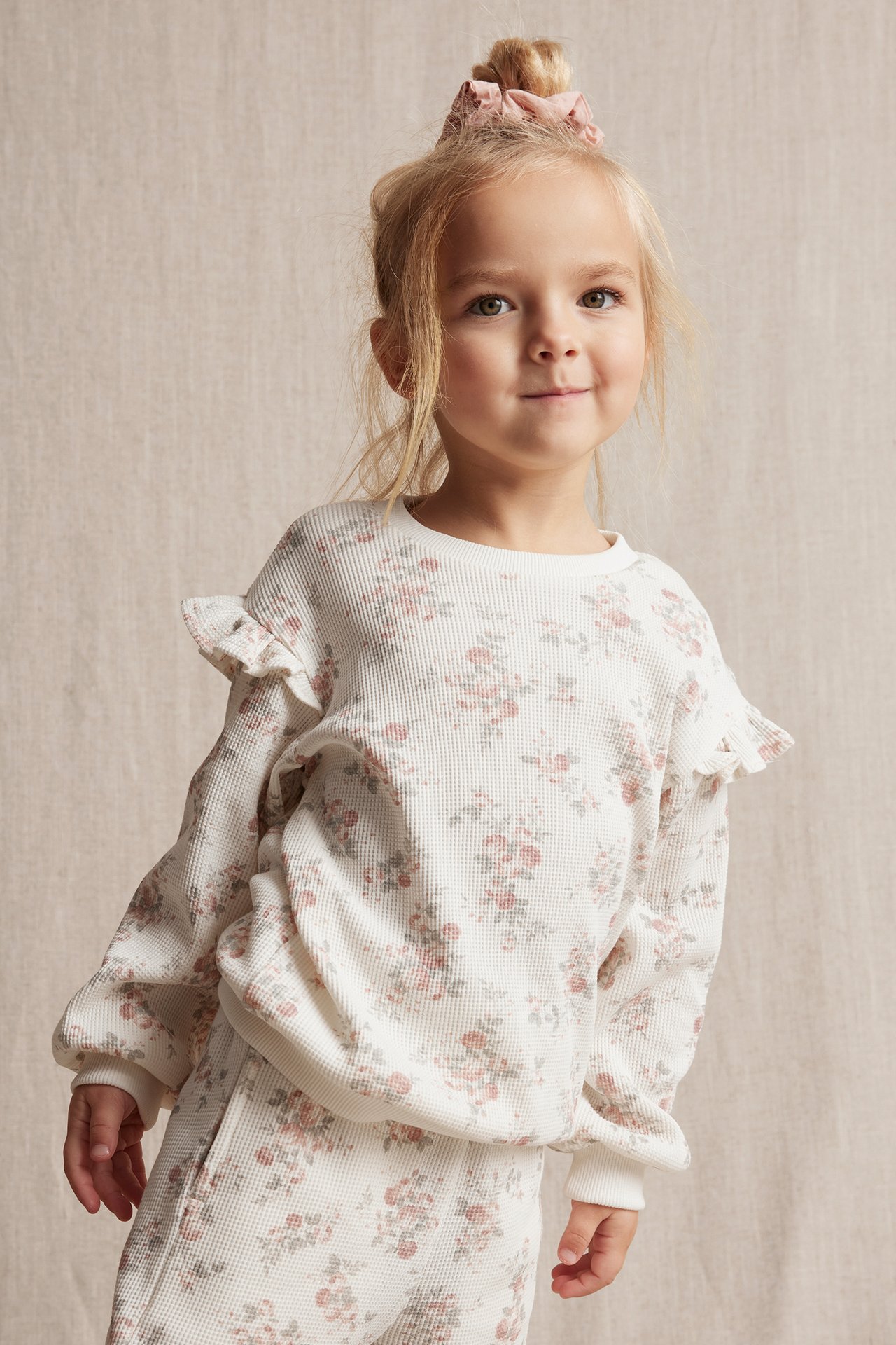 Floral waffle sweatshirt - Off-white - 3