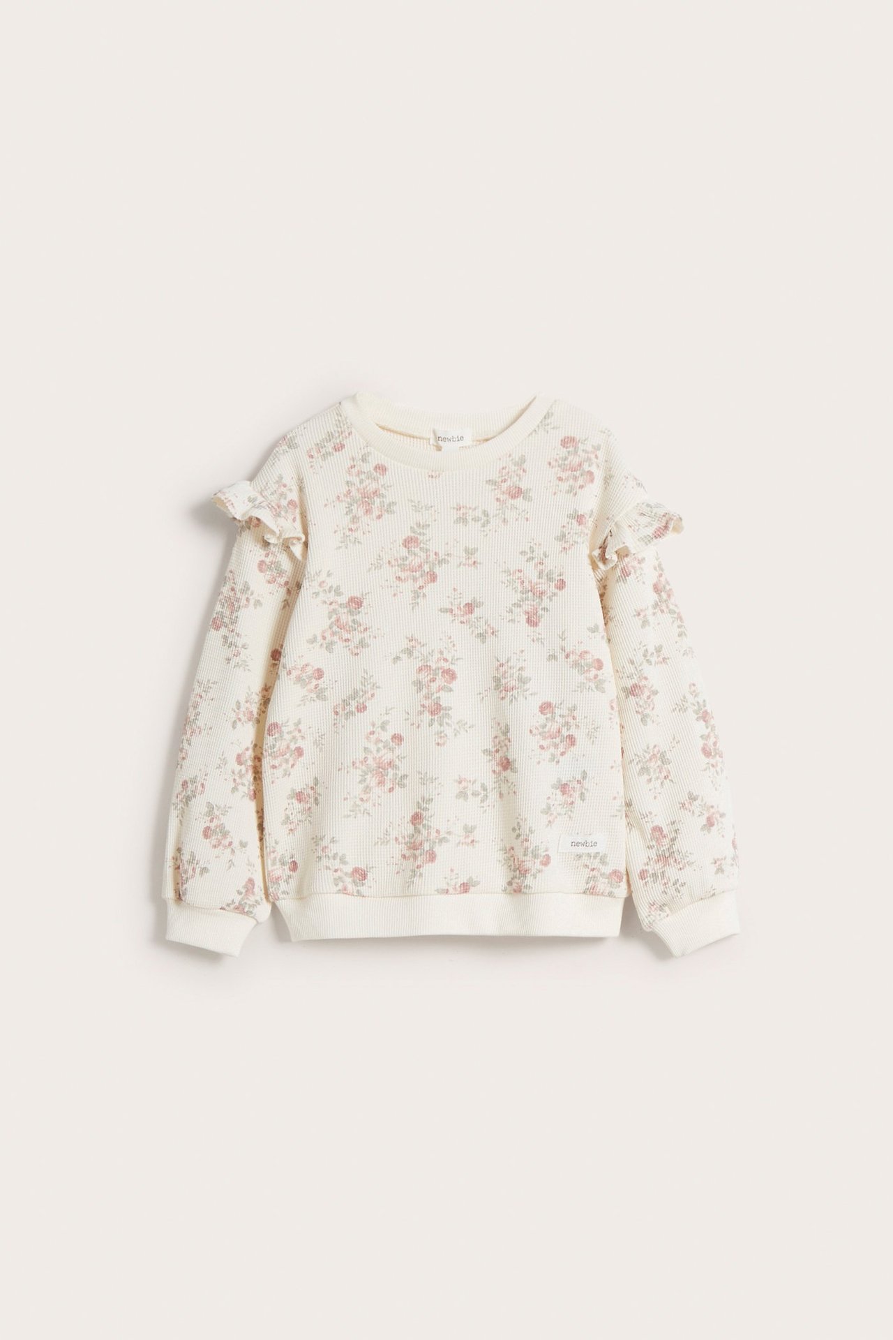 Floral waffle sweatshirt - Off-white - 2