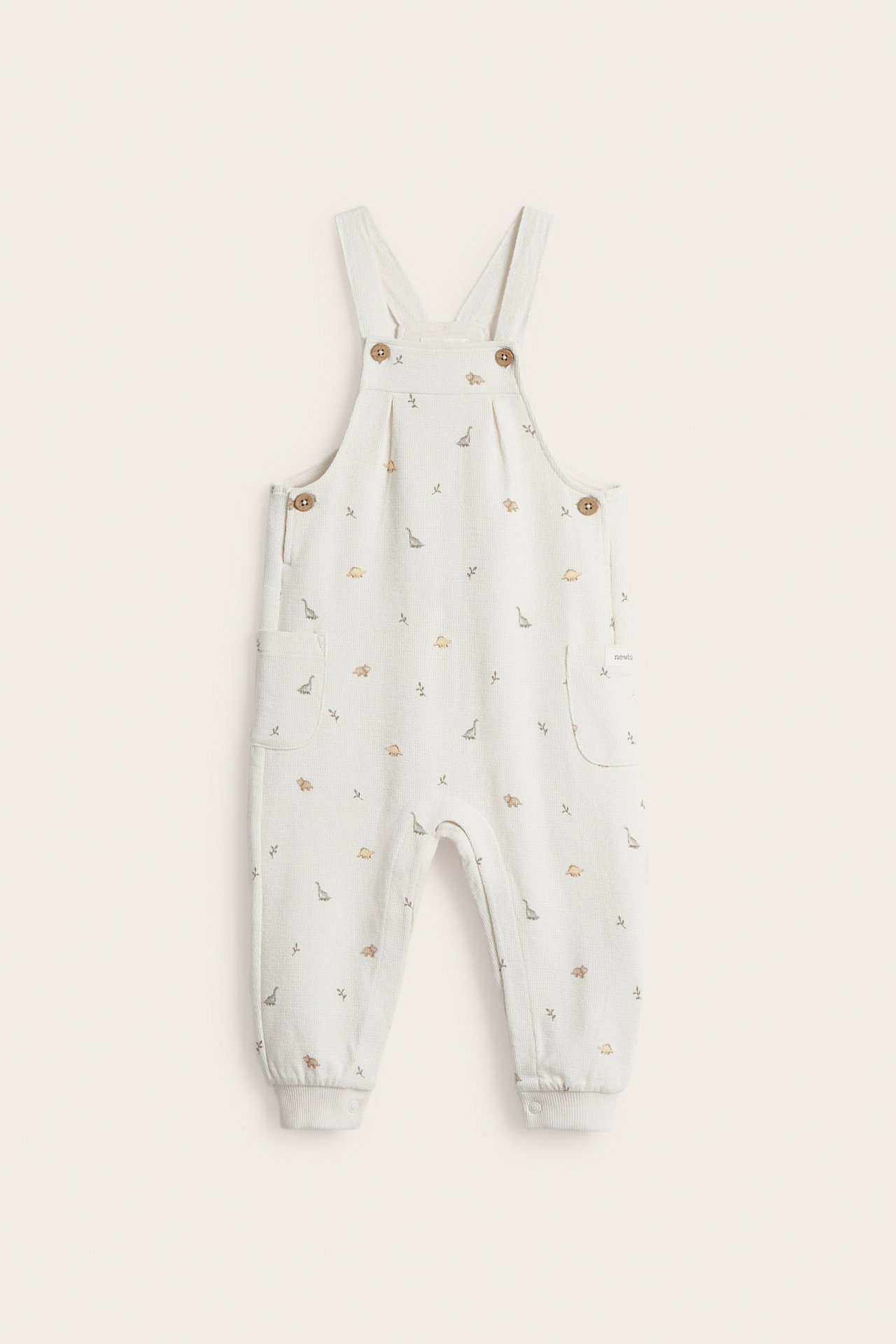 Dungarees with dinosaur motif - Off-white - 3