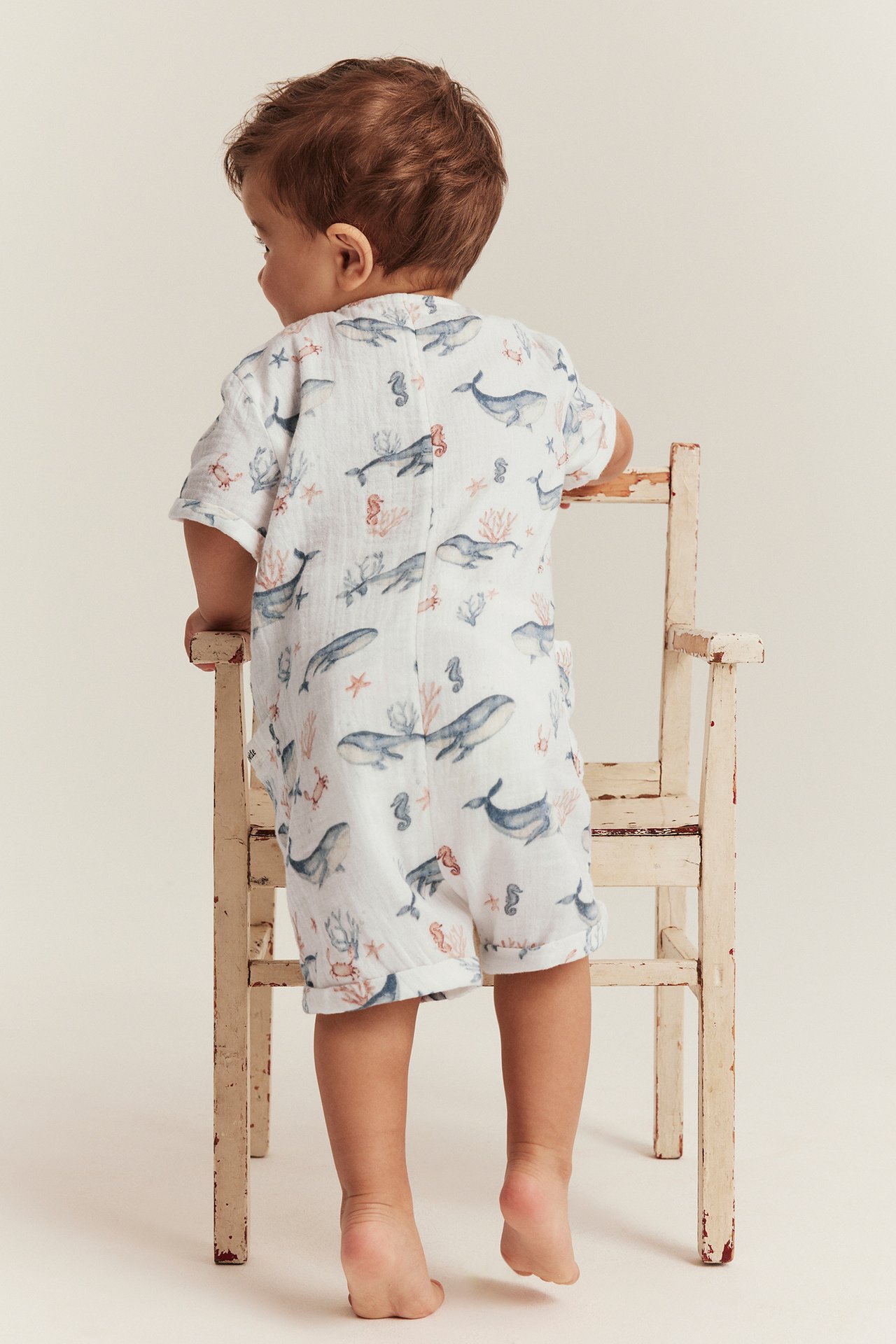 Whale pattern playsuit