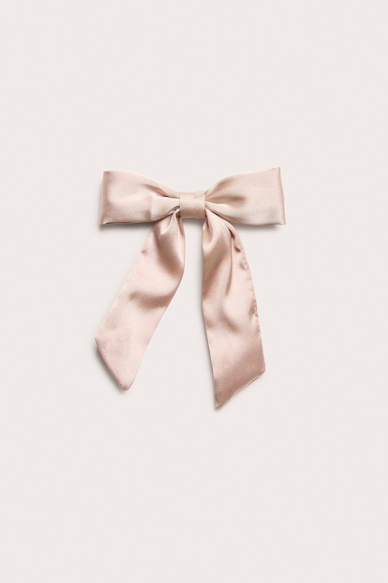 Hair clip with bow - Light pink - 2