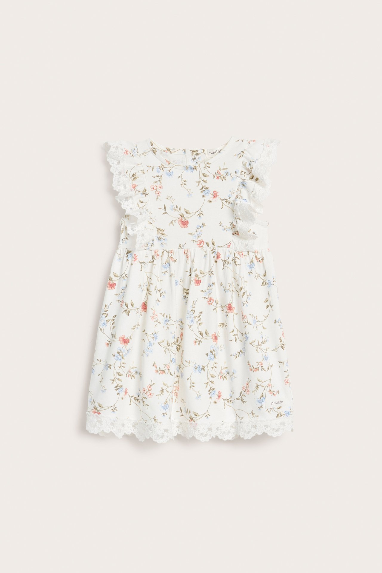 Dress with lace frills