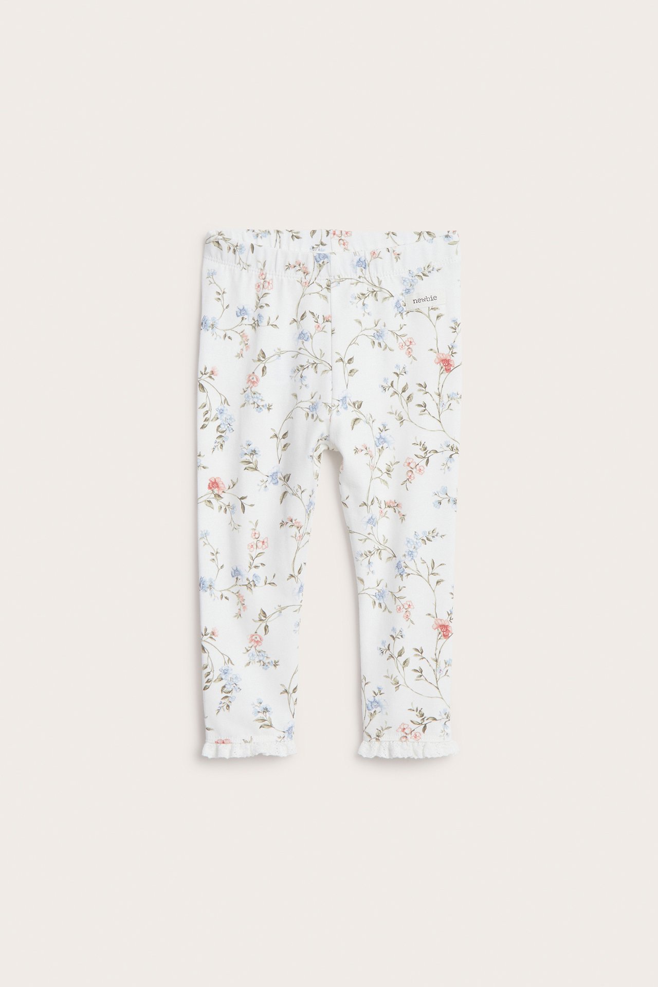 Floral leggings with lace - Off-white - 2