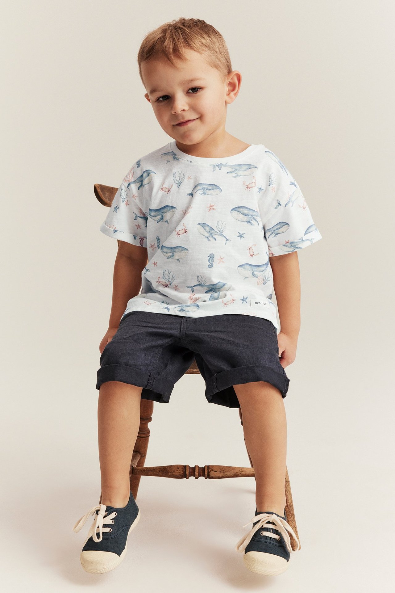 Whale pattern T-shirt