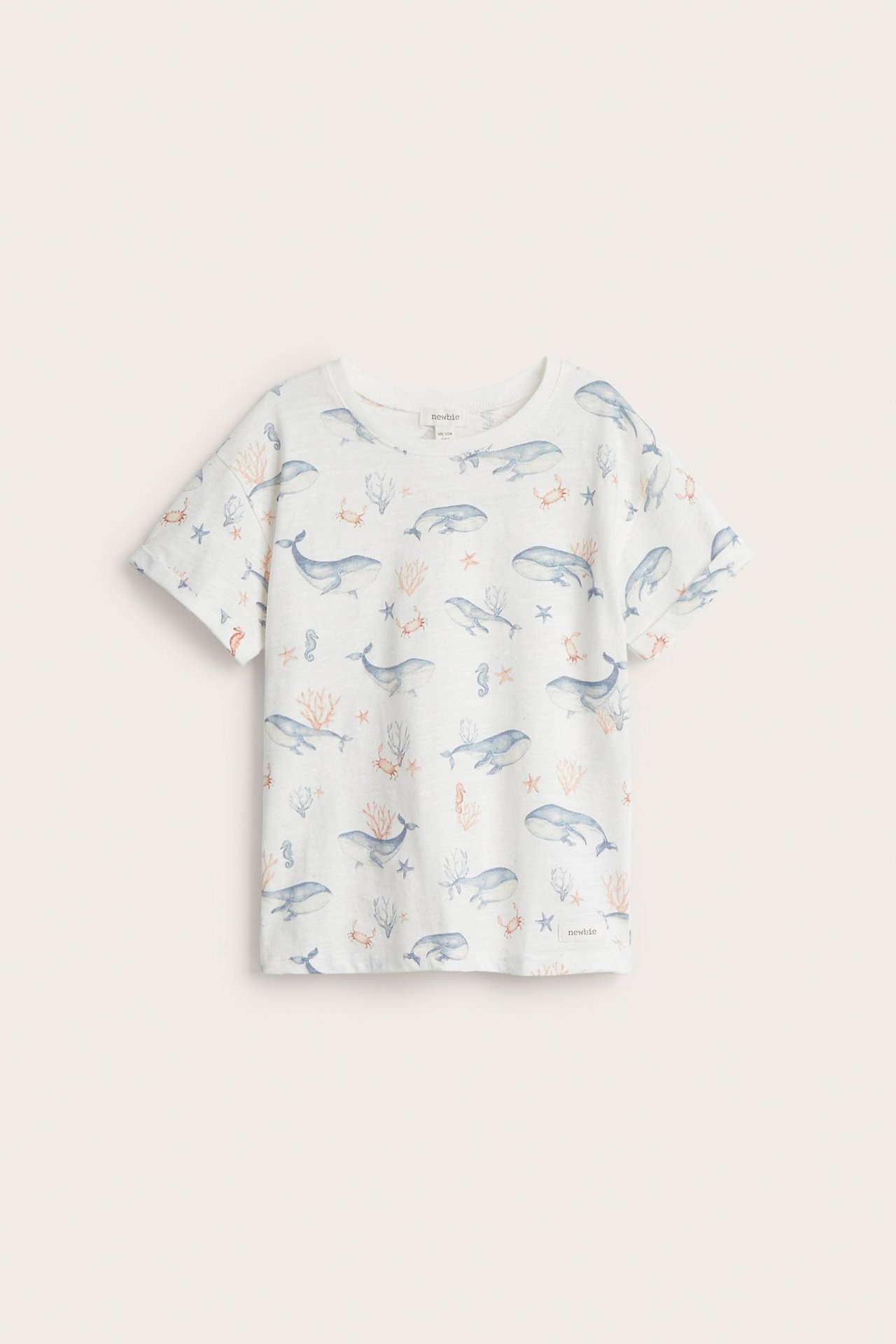 T-Shirt mit Walmuster - Naturweiß - 1