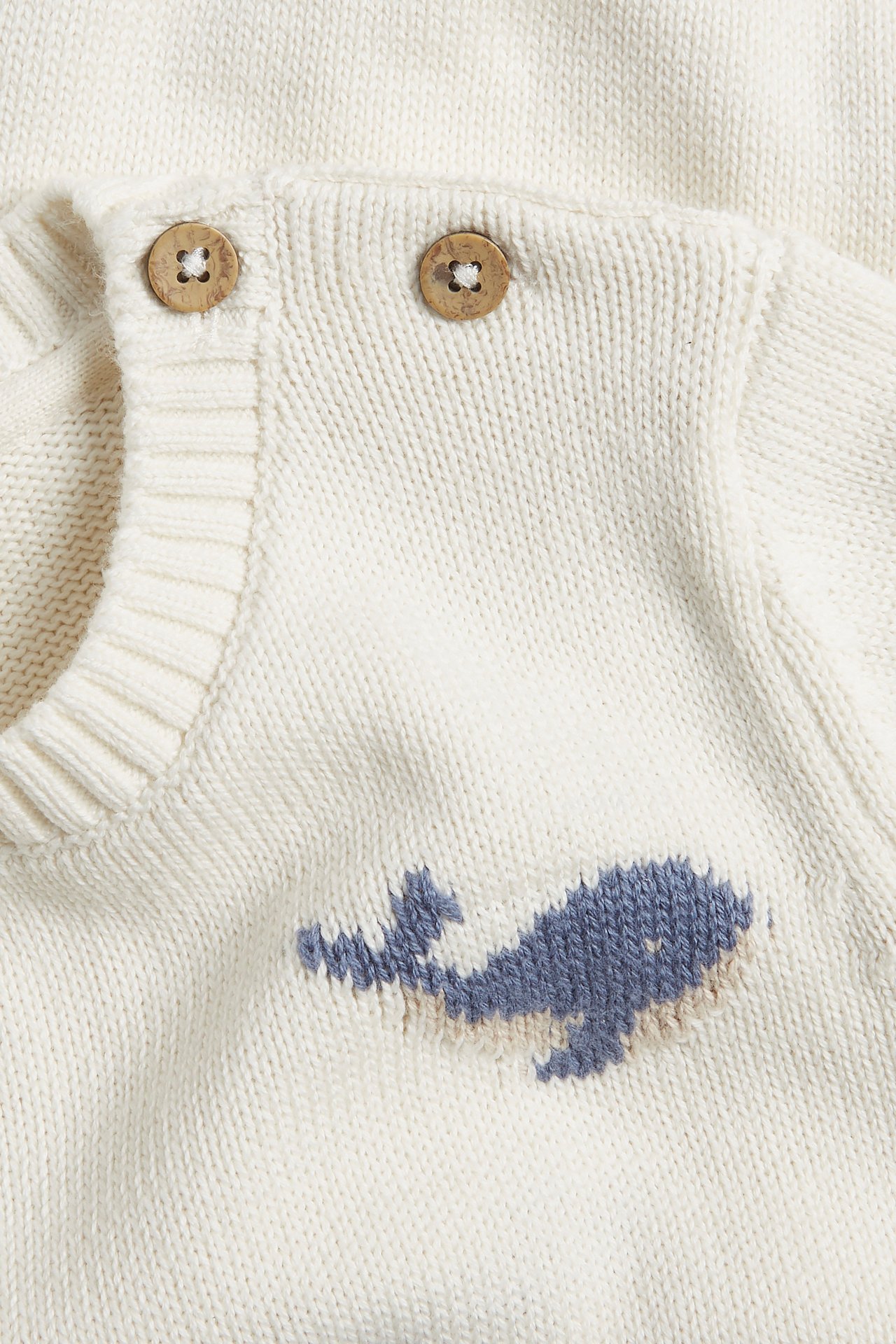 Knitted jumper with whale motif