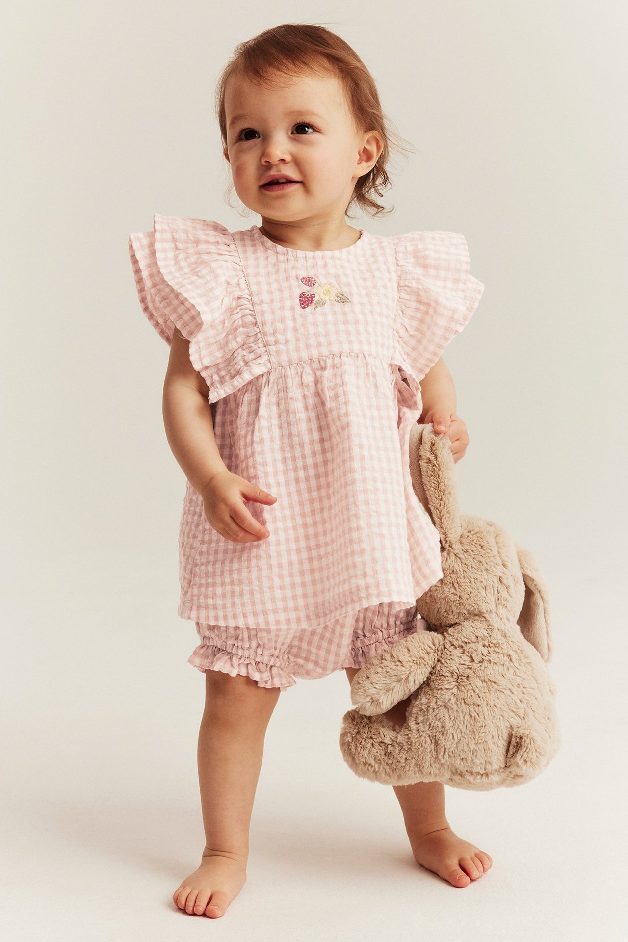 Plaid set with frills