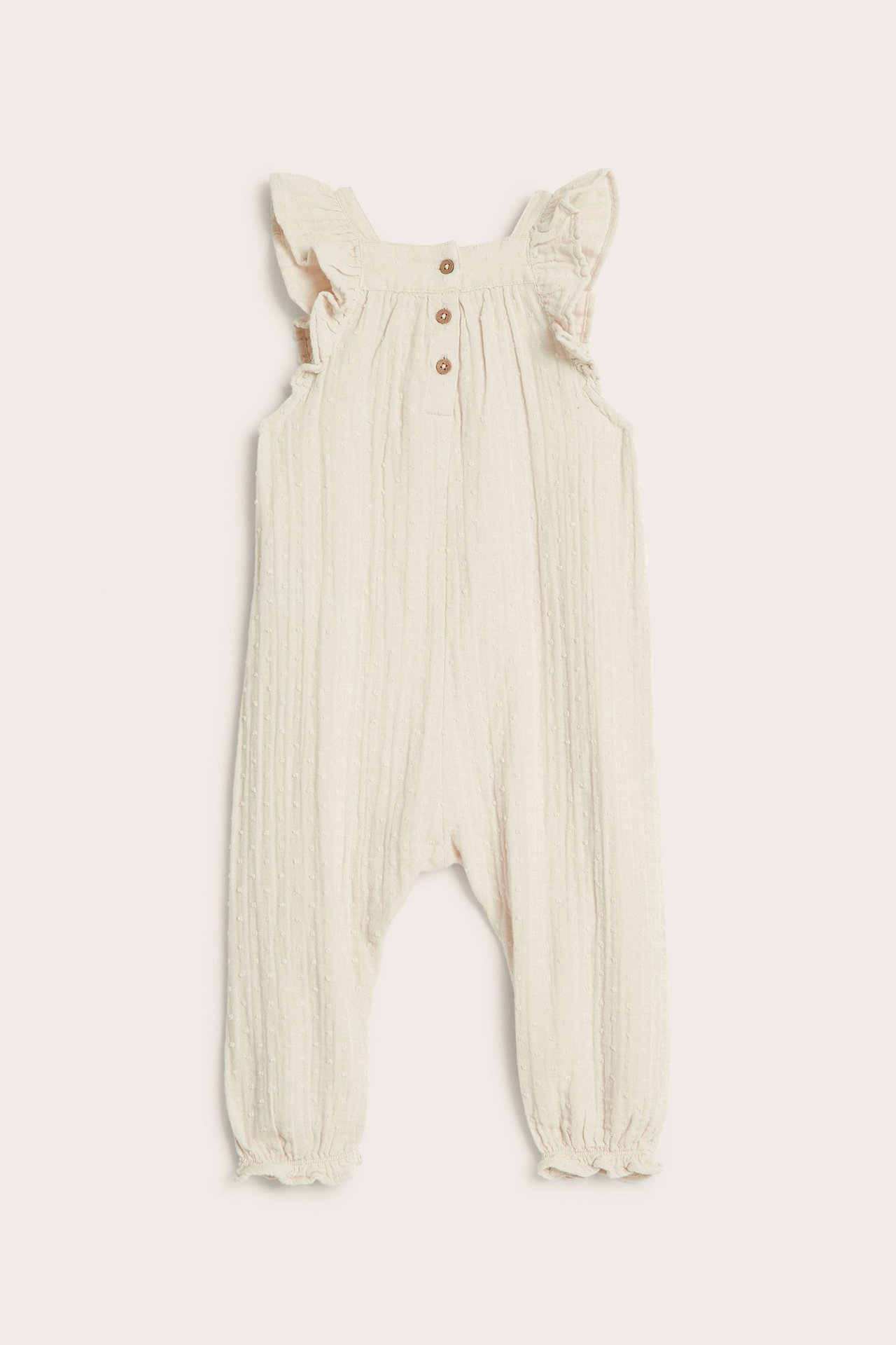 Jumpsuit mit Rüschenärmeln - Hellbeige - 7