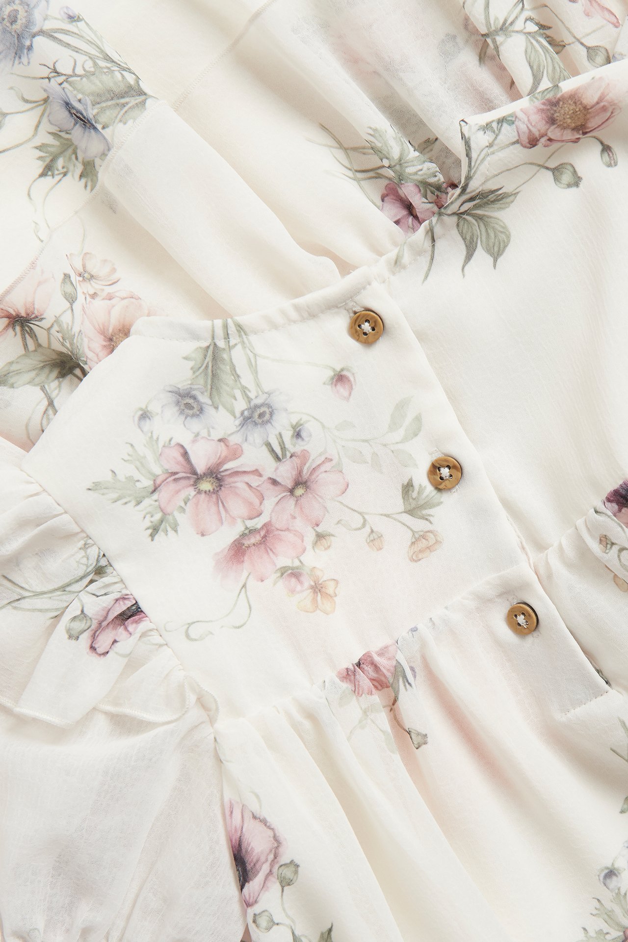 Floral chiffon dress - Off-white - 5
