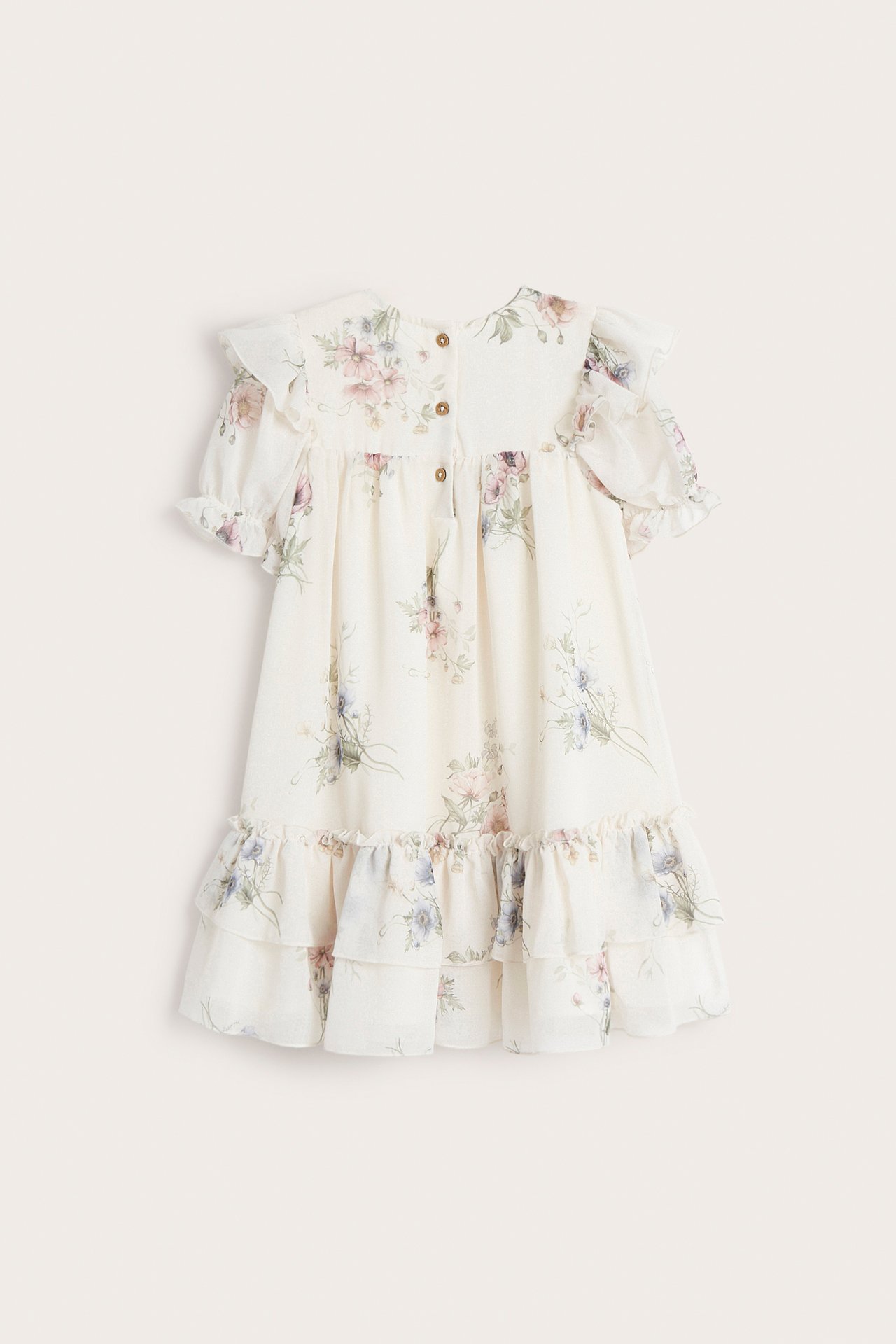 Floral chiffon dress - Off-white - 6