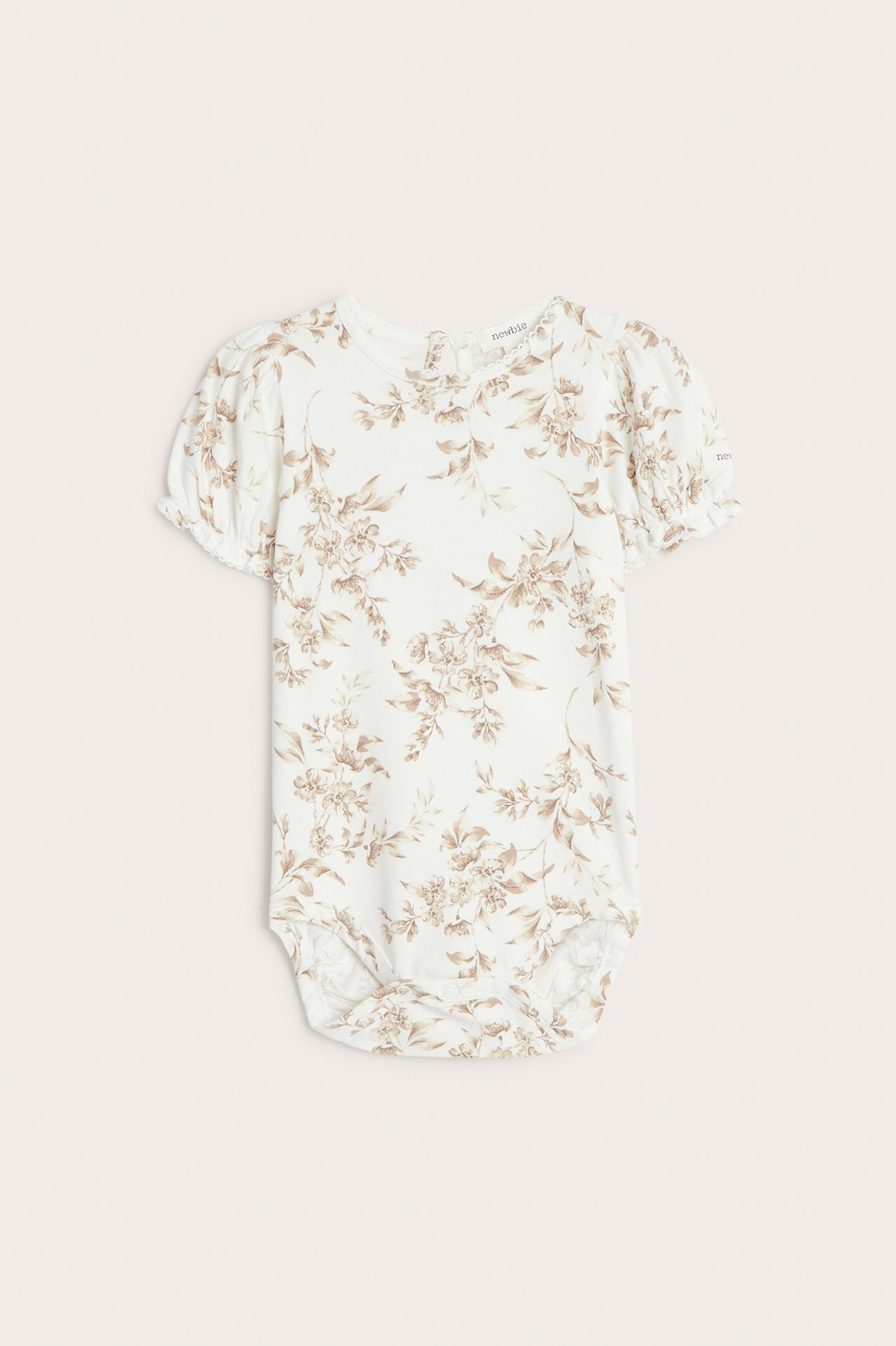 Floral body with puff sleeves - Off-white - 1