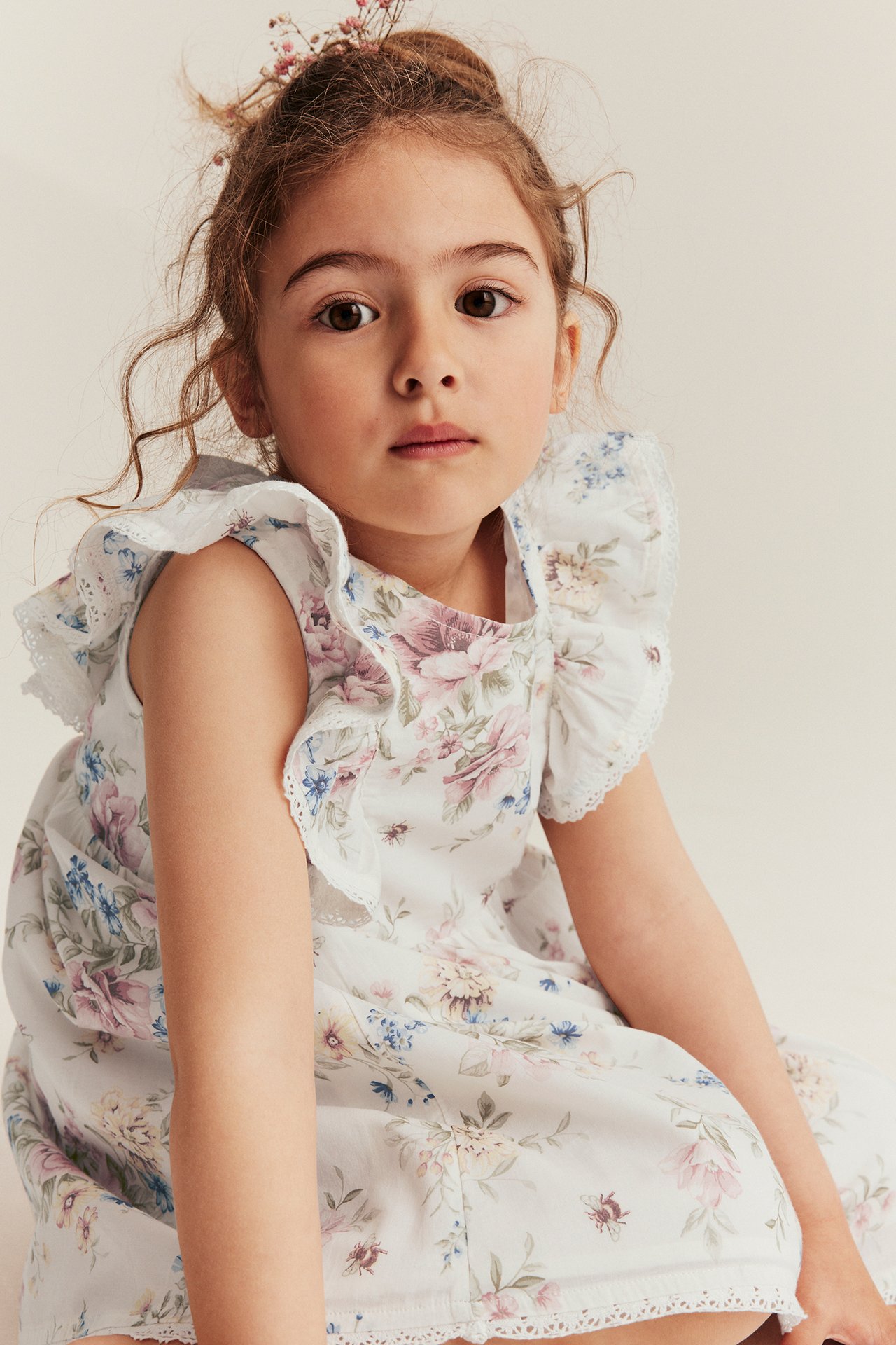 Floral cotton dress - Off-white - 4