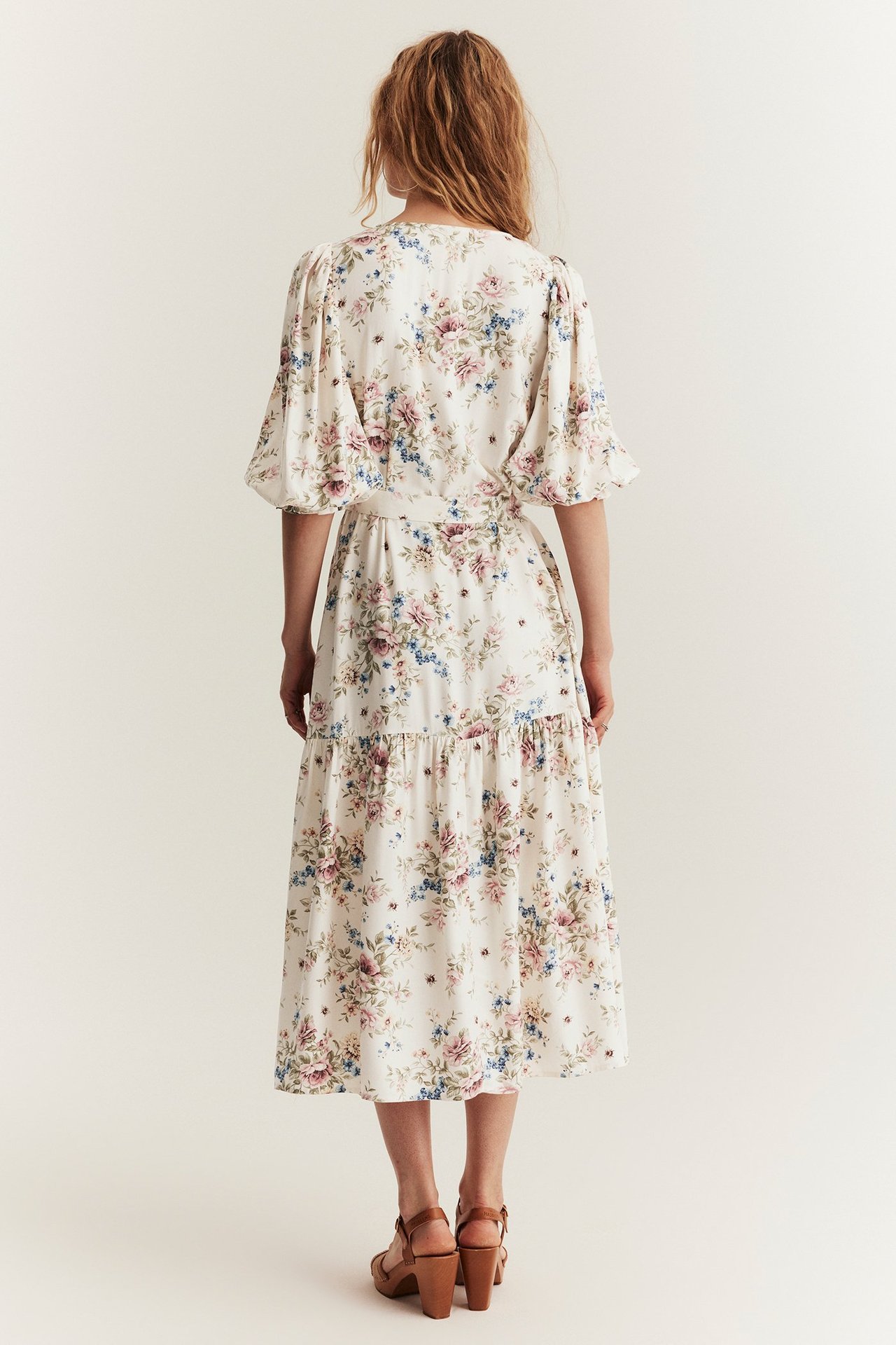 Floral viscose dress - Off-white - 3